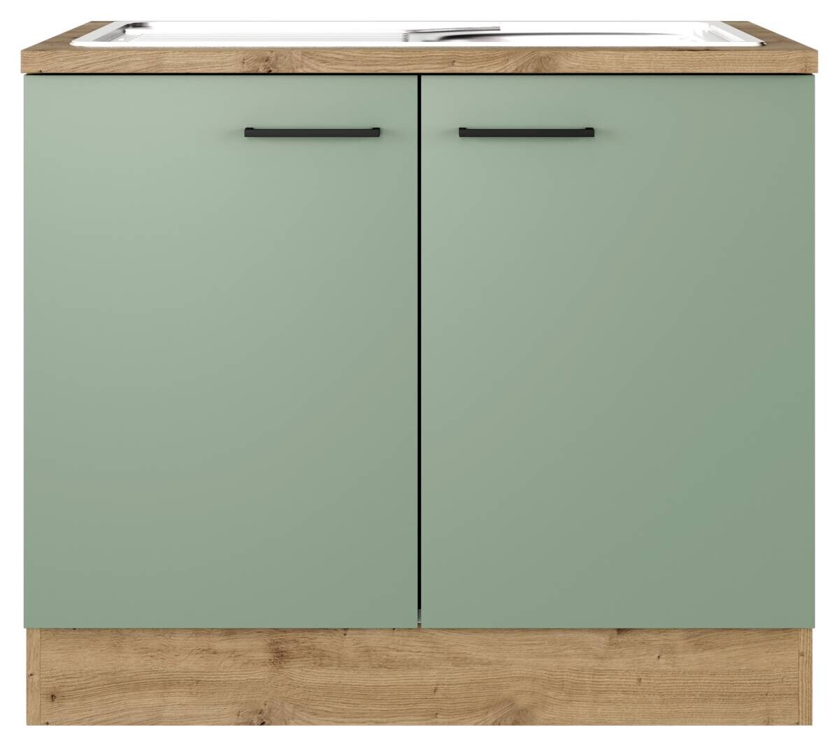 Spülenschrank Cara grün B/H/T: ca. 100x85x60 cm