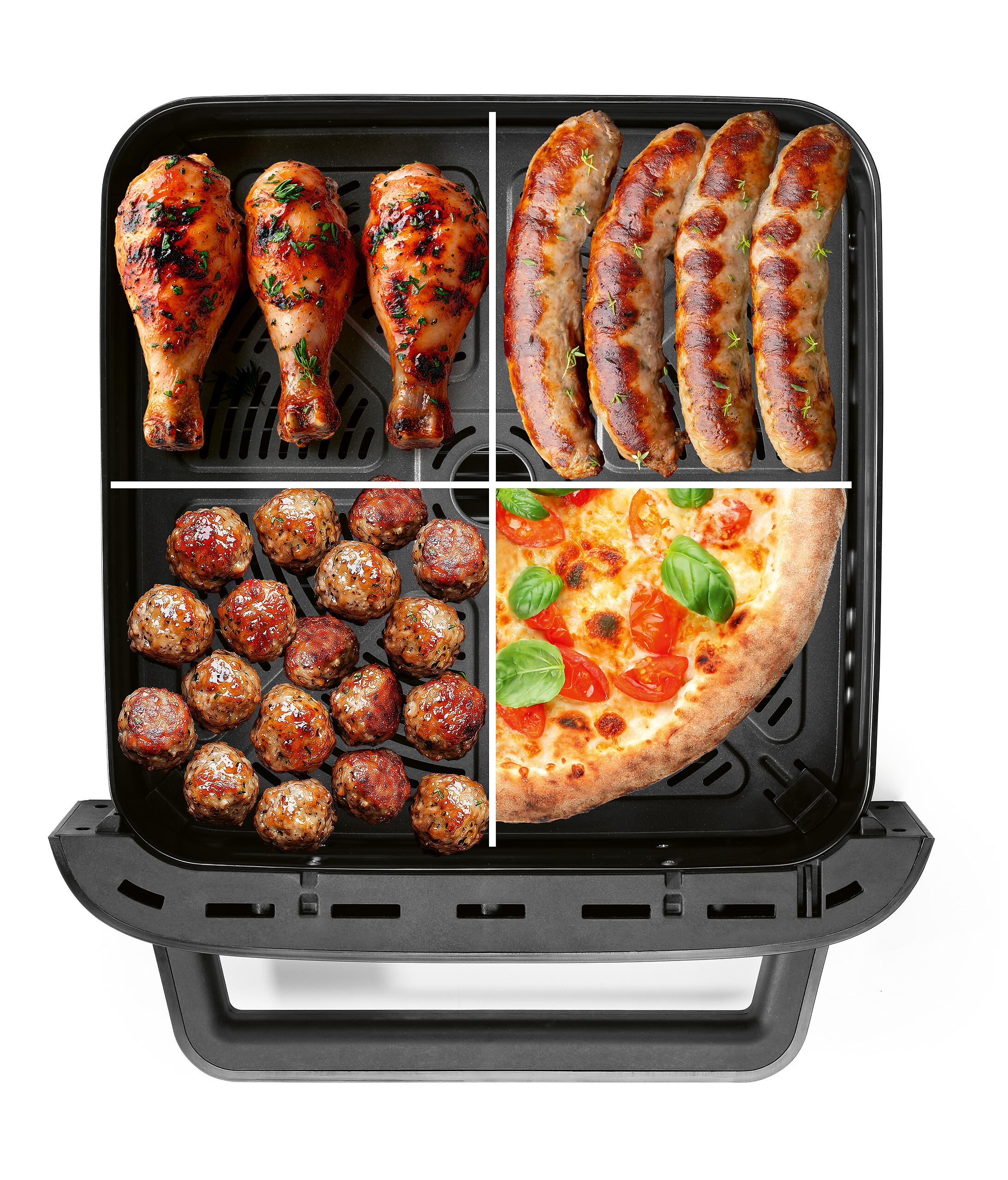 GOURMETmaxx Heißluftfritteuse XXL schwarz Edelstahl B/H/L: ca. 41x24x32,5 cm ca. 7 l