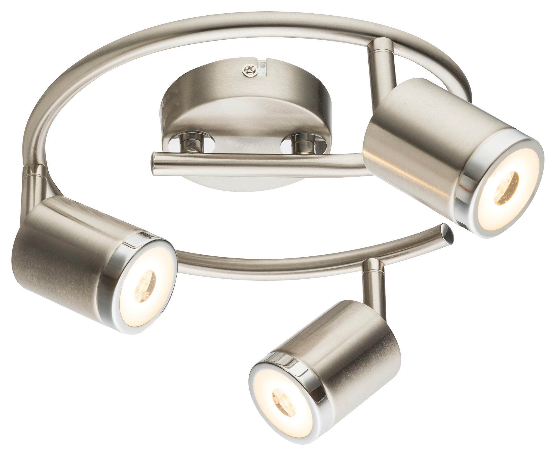 GLOBO Spot Comore nickel Metall H/D: ca. 17x25 cm 3 Brennstellen