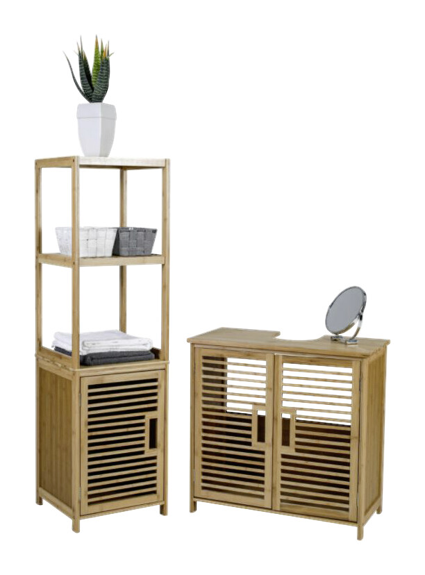 Axentia Waschbeckenunterschrank Bambus natur Bambus Axentia Waschbeckenunterschrank Bambus natur Bambus