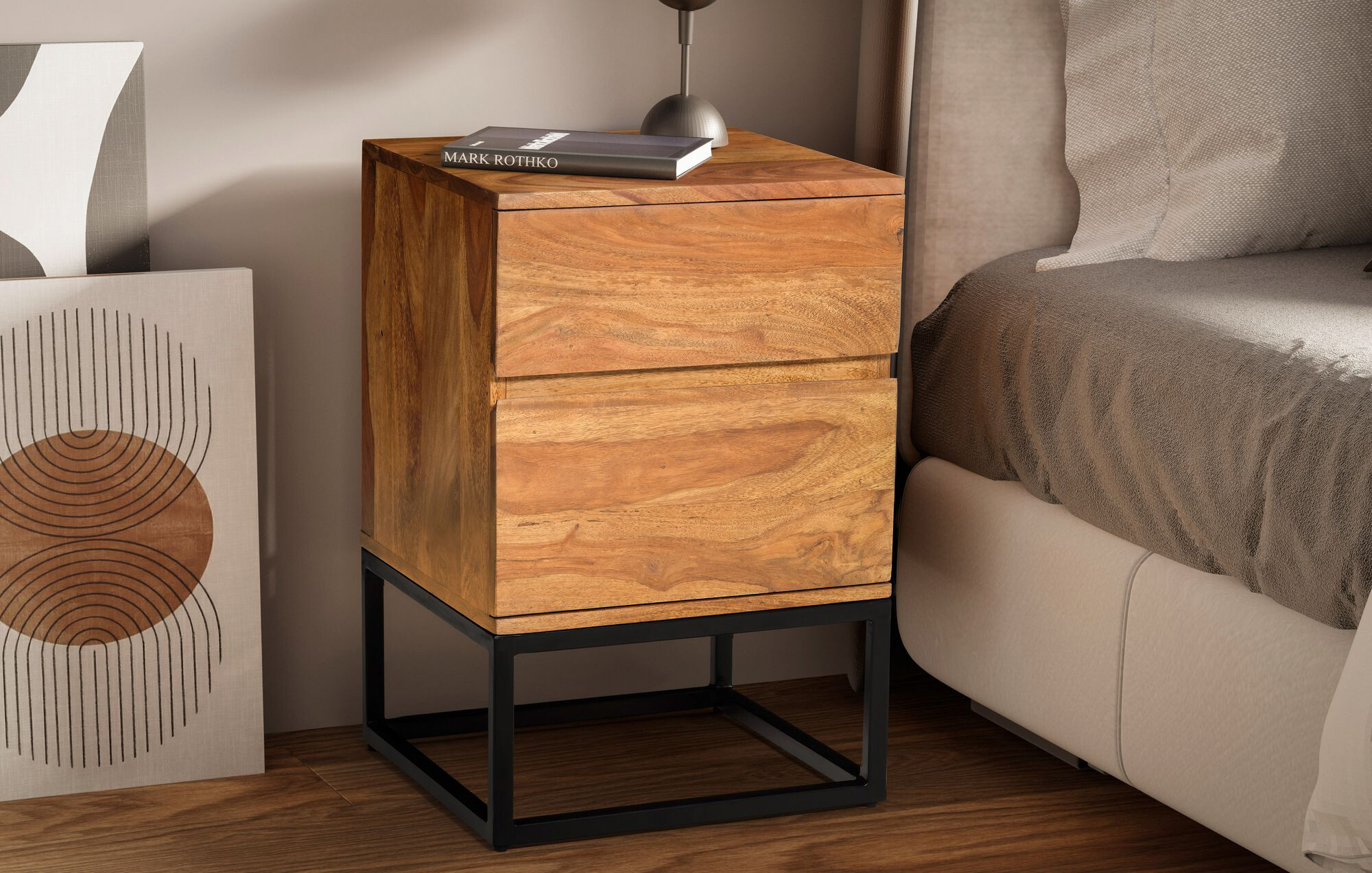 Nachtkonsole braun B/H/T: ca. 40x60x38 cm