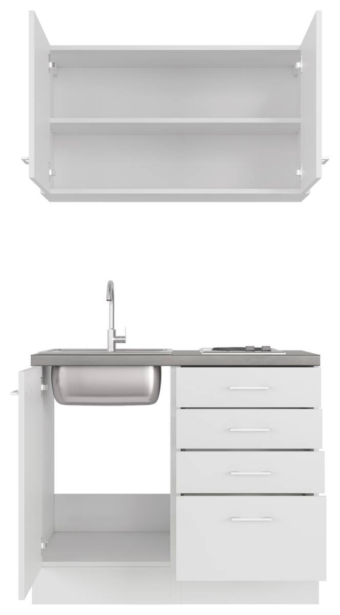 Küchenblock Lucca weiß matt B/H/T: ca. 100x200x60 cm