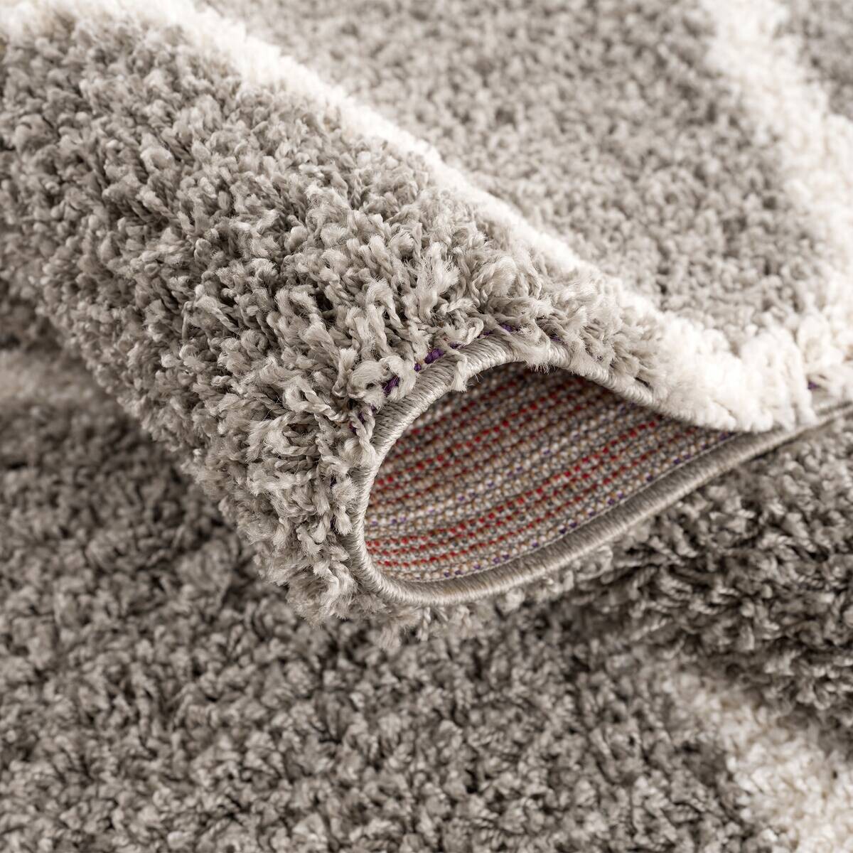 Sanat Hochflorteppich MADRID hellgrau B/L: ca. 150x150 cm