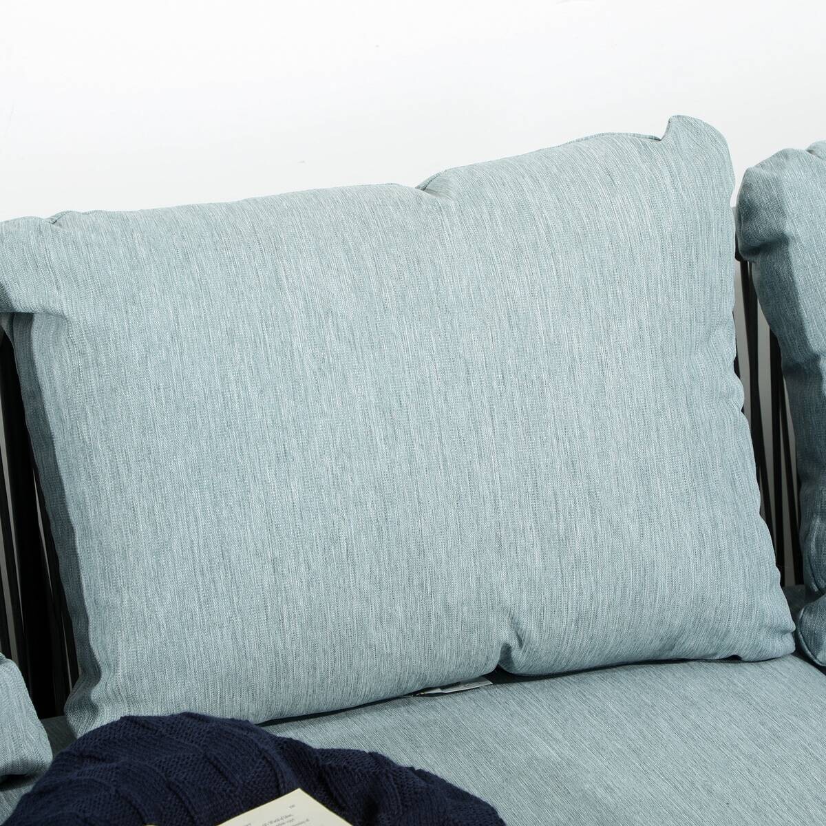 Outsunny Sitzgruppe blau Aluminium B/H/L: ca. 71x120x65 cm