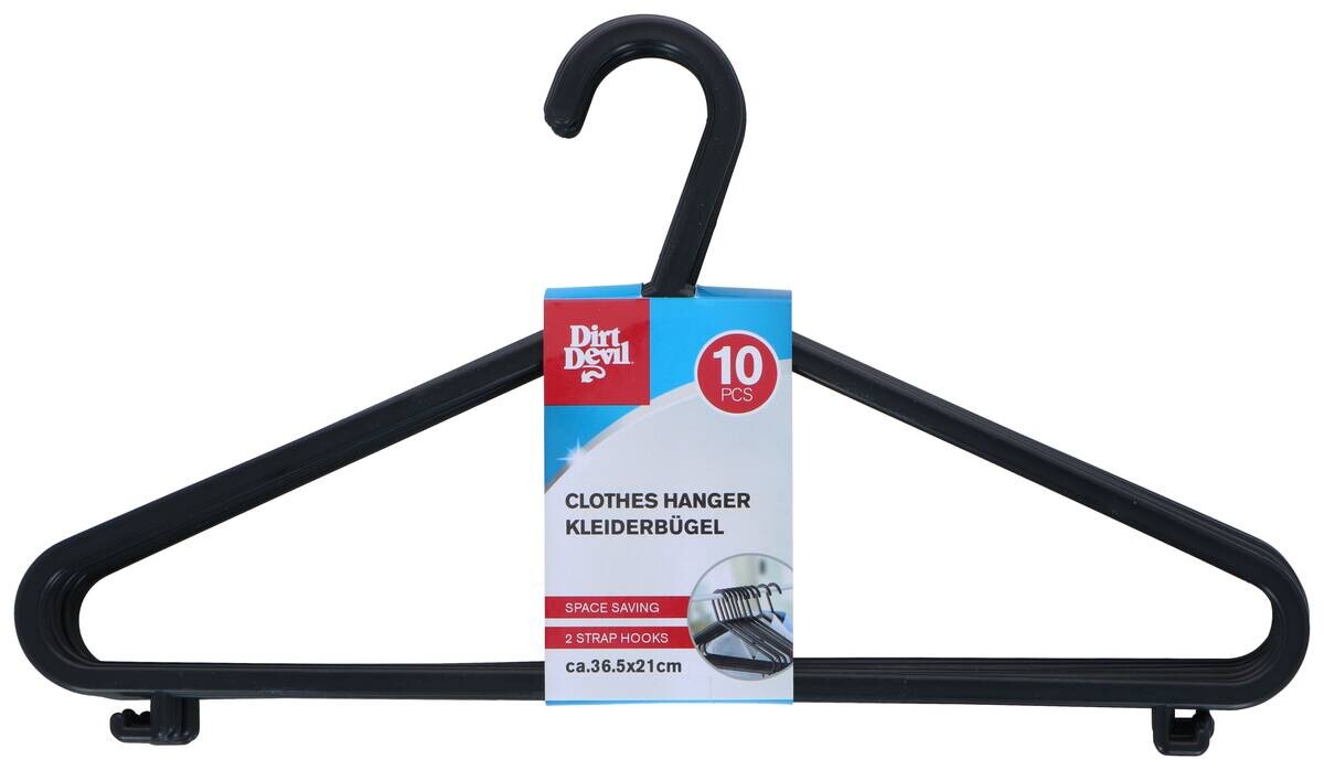Dirt Devil Kleiderbügelset schwarz Polypropylen