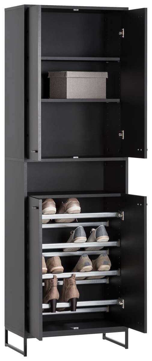 Schuhschrank Janne schwarz matt B/H/T: ca. 60,2x185,5x33 cm Schuhschrank Janne schwarz matt B/H/T: ca. 60,2x185,5x33 cm