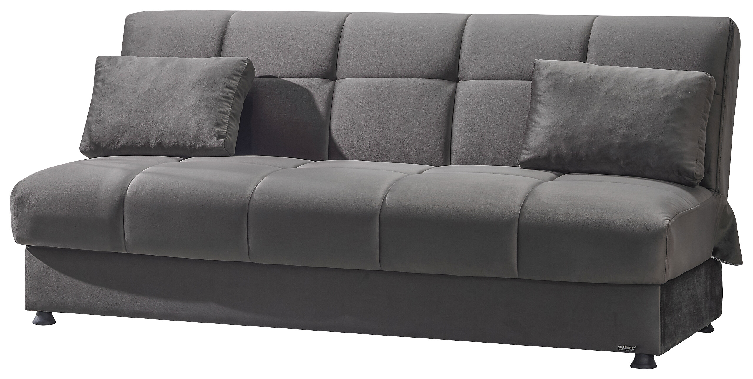 Schlafsofa Alonso grau Microfaser B/H/T: ca. 196x89x83 cm