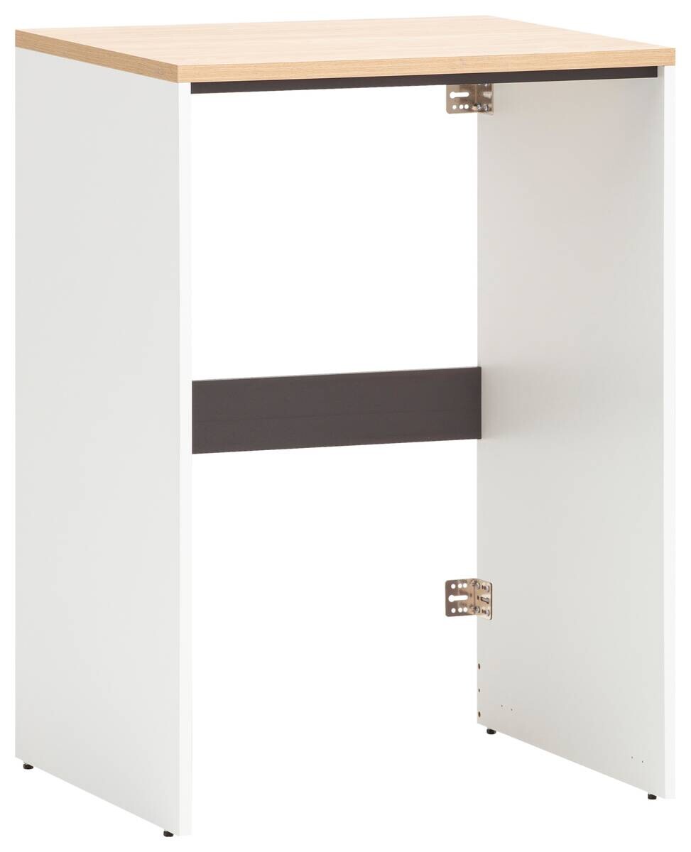 Waschmaschinenumbauschrank Solea weiß Lack matt Eiche hell Nachbildung B/H/T: ca. 67,1x96x60 cm