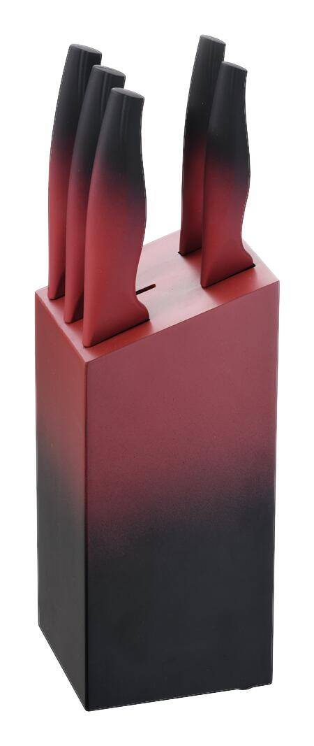 Messerset rot Edelstahl 6 tlg.