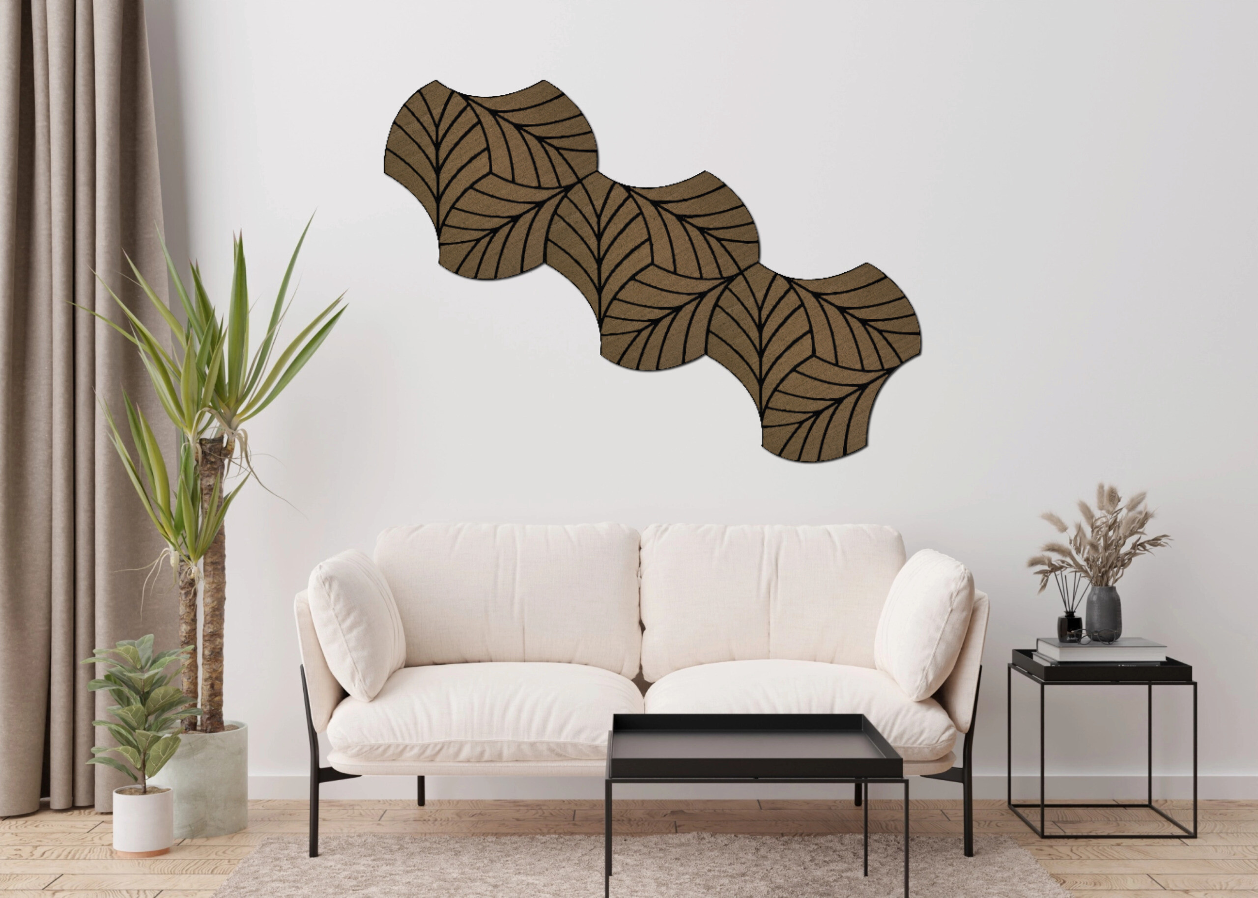 Wandpaneel braun B/H: ca. 64x60 cm