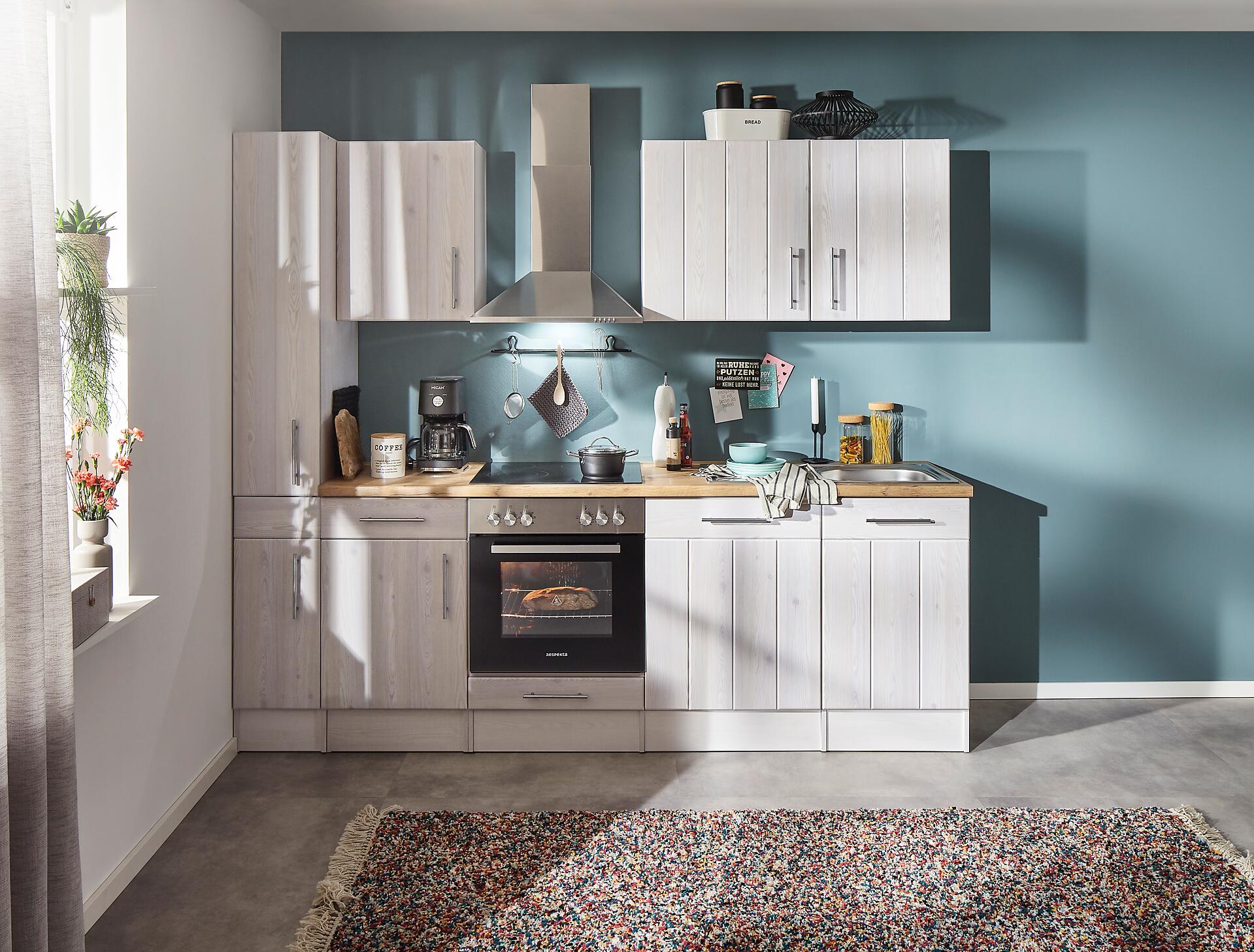 Respekta Küchenblock Premium weiß matt B/H/T: ca. 250x211x60 cm