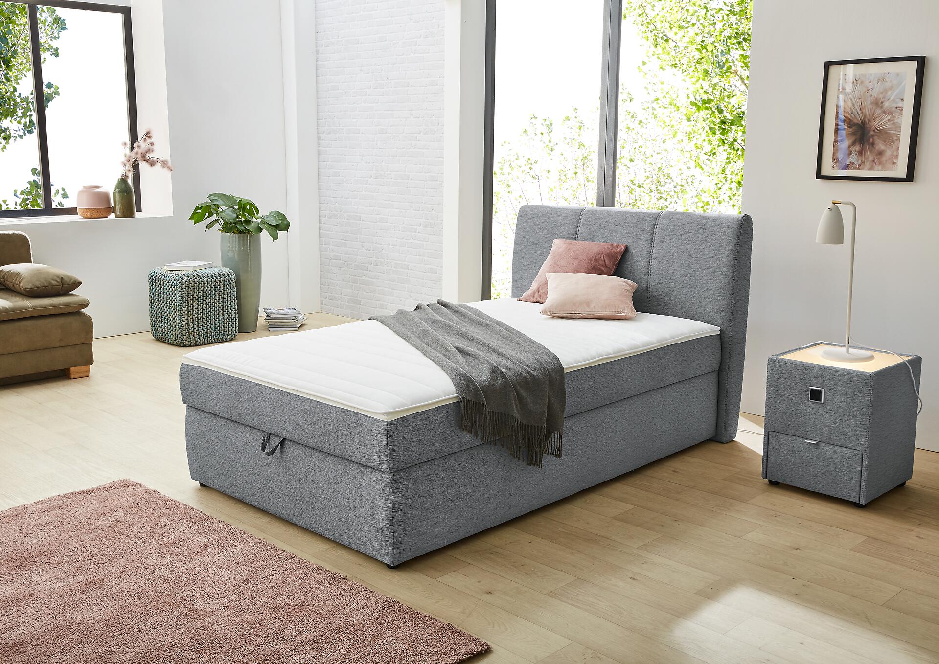 Polsterbett  grau Liegefläche B/L: ca. 120x200 cm