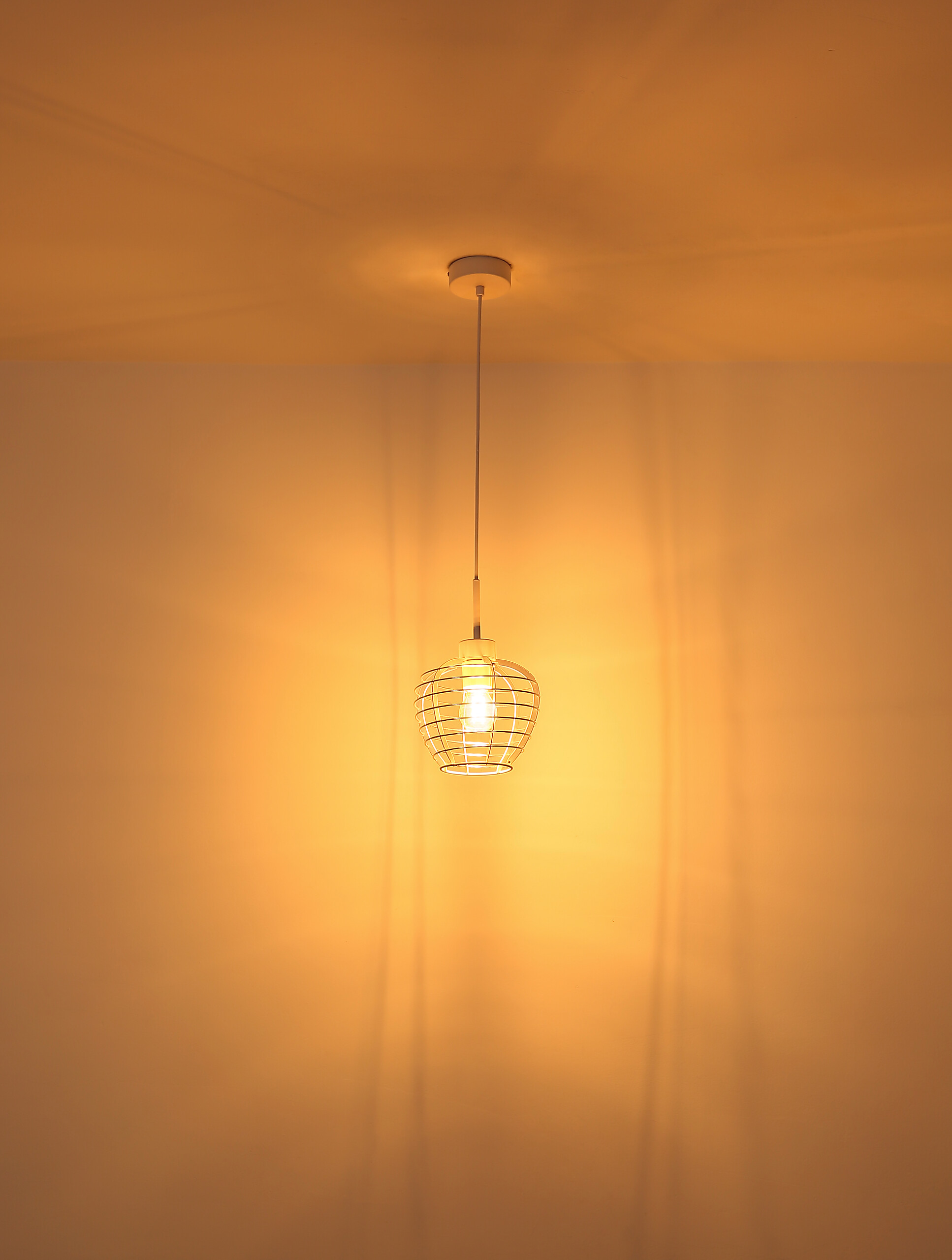 GLOBO Hängeleuchte Chrom weiß Aluminium Metall B/H/L: ca. 28,5x24,5x36,5 cm E27 1 Brennstellen