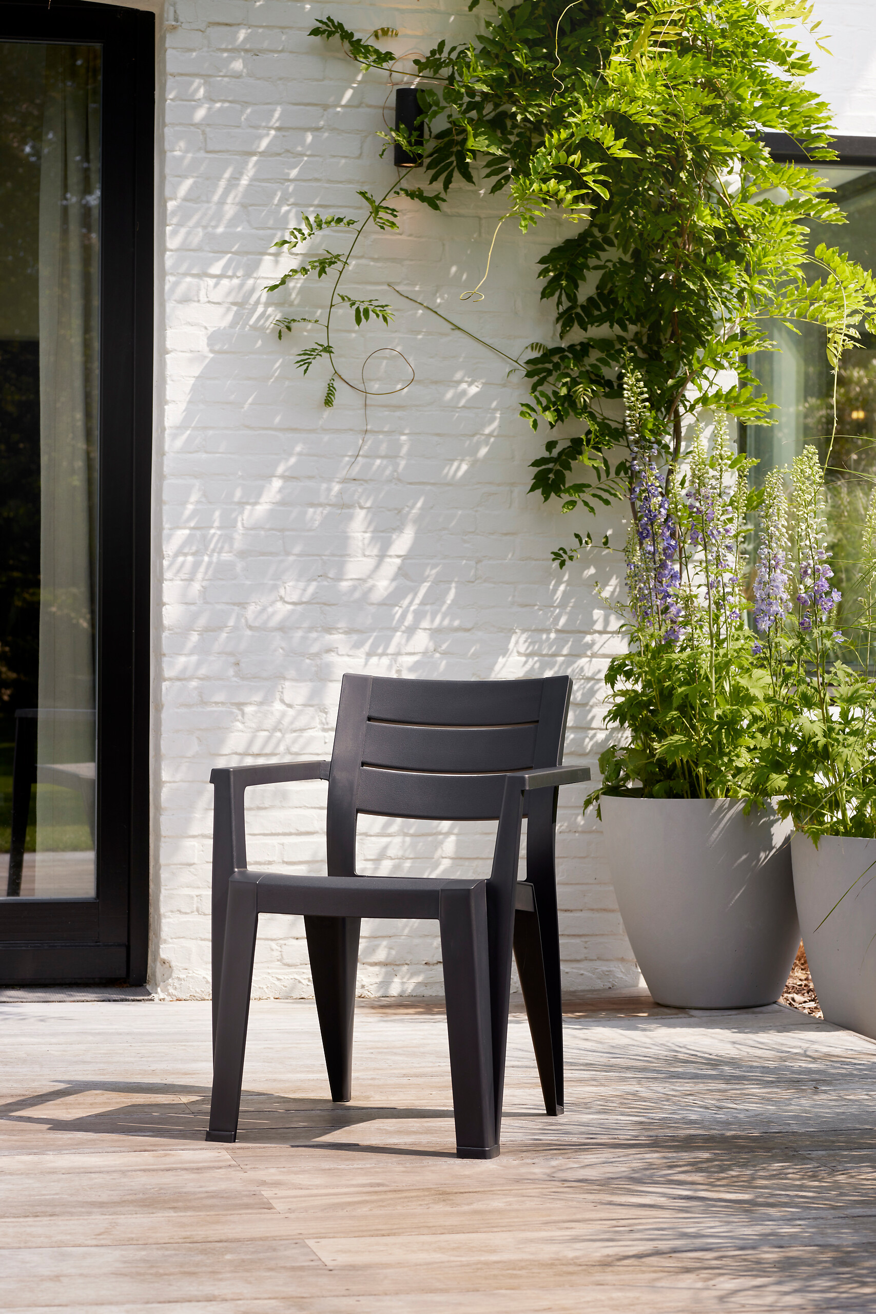 Keter Stapelstuhl Julie Graphit Kunststoff B/H/L: ca. 58x79x62 cm