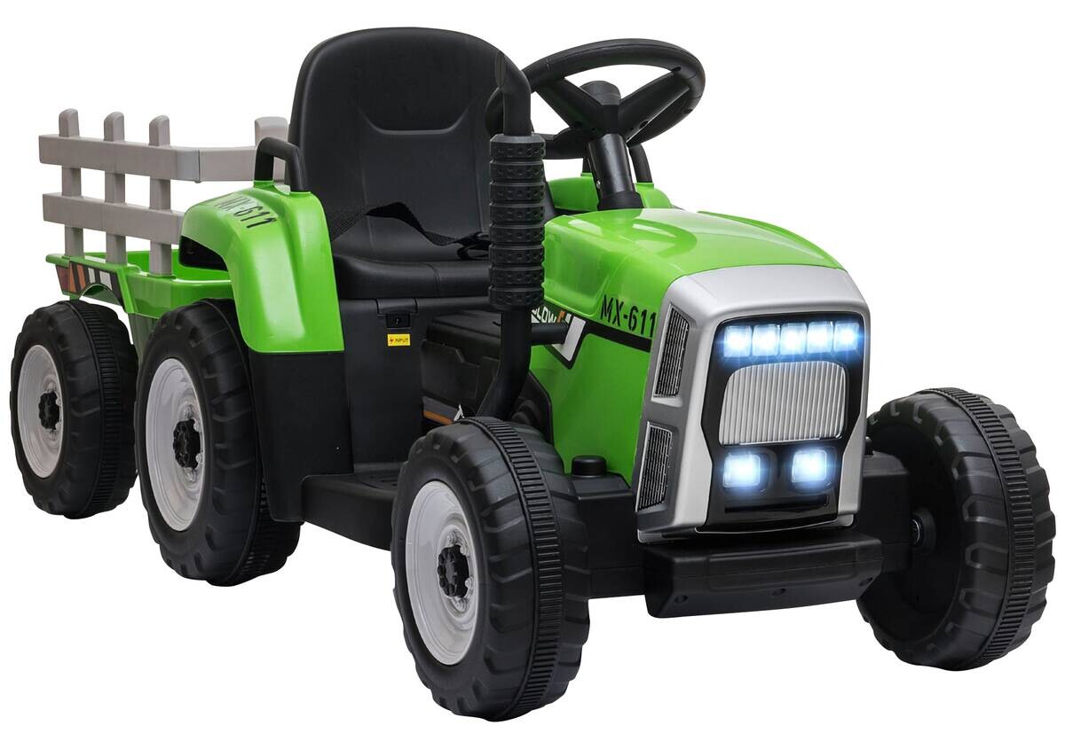 HOMCOM Kinder Elektro-Traktor grün B/H/L: ca. 50x52,5x136,5 cm