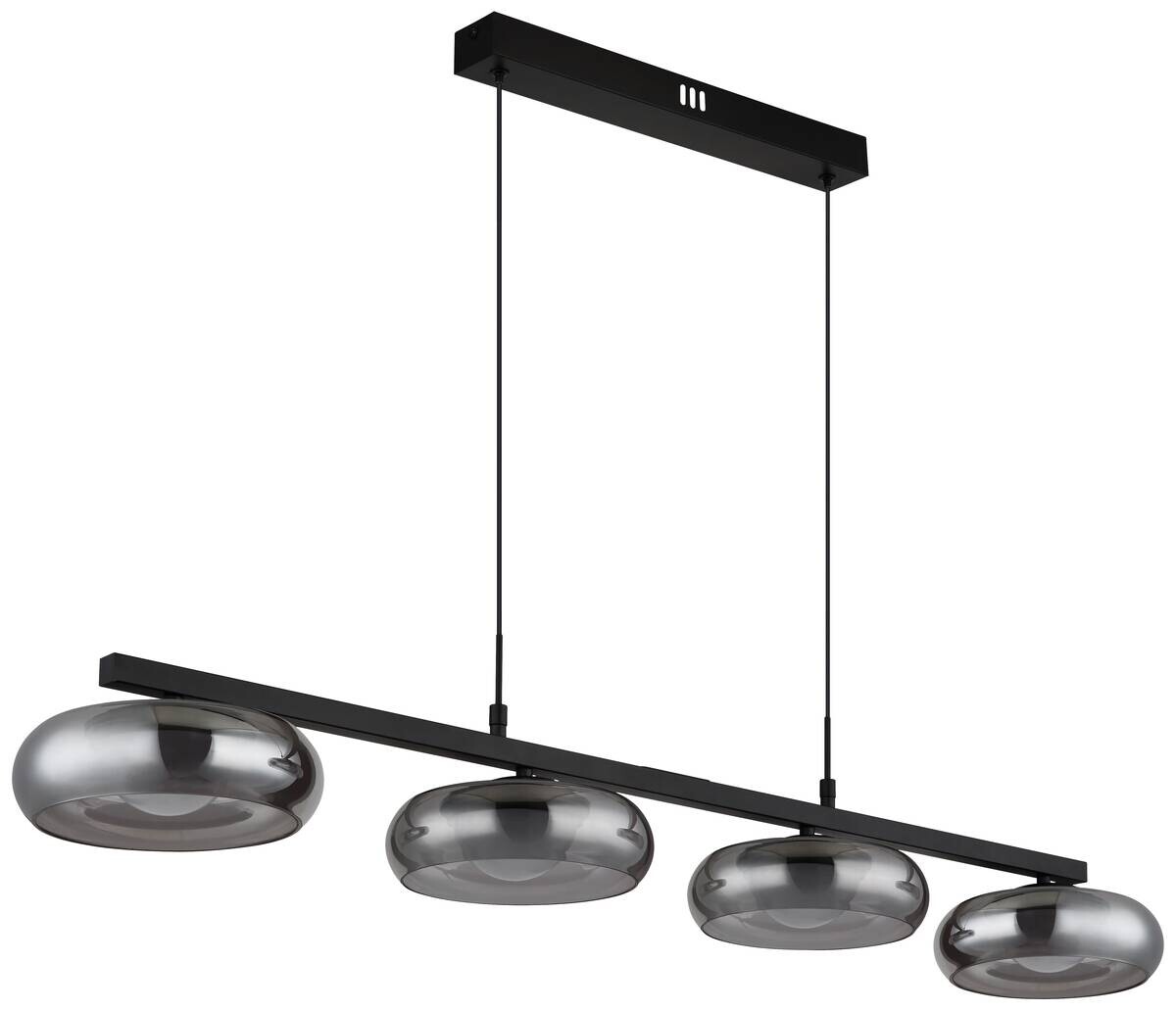 GLOBO Hängeleuchte Rauch schwarz Glas Metall B/H/L: ca. 26x17x124 cm