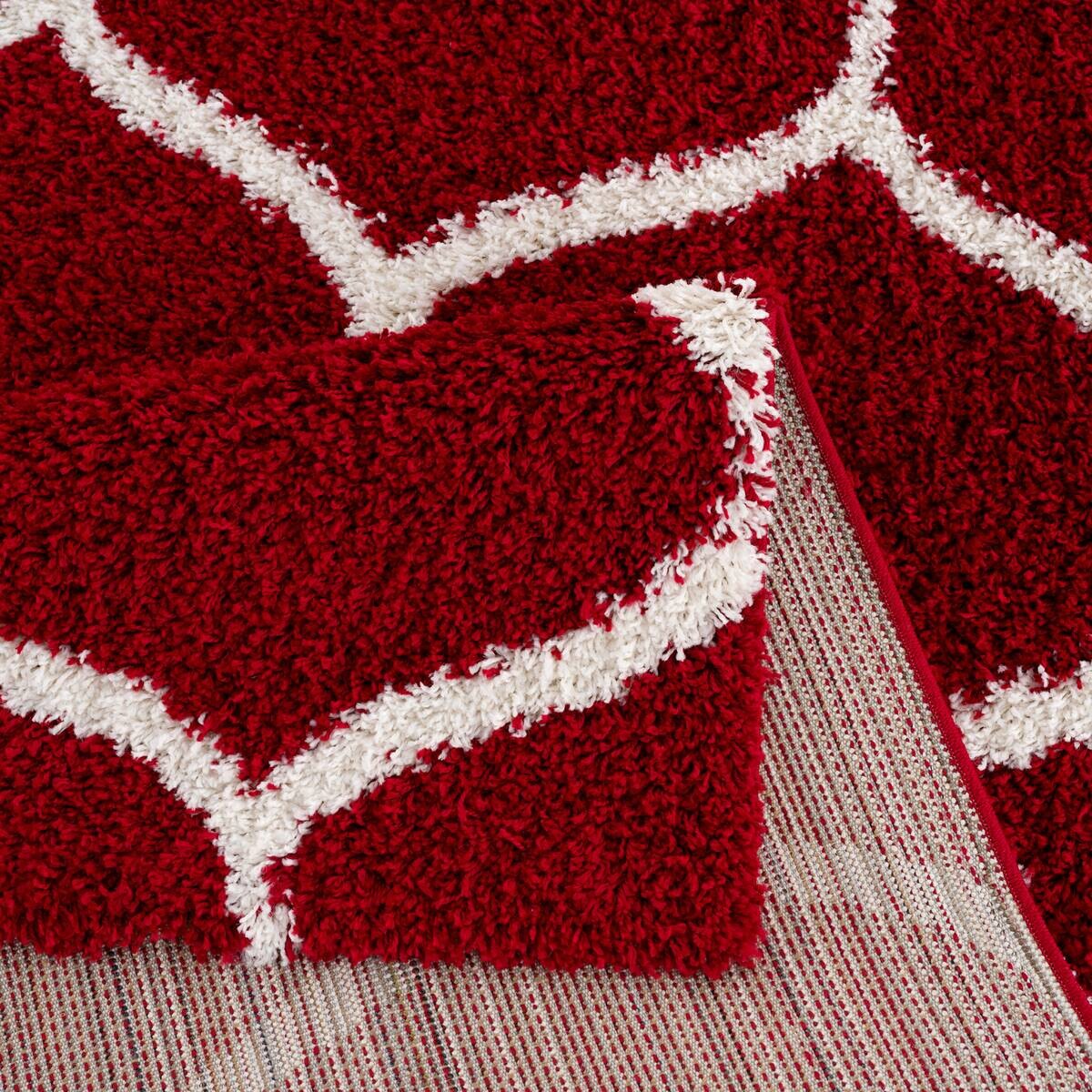 Sanat Hochflorteppich MADRID rot B/L: ca. 80x150 cm