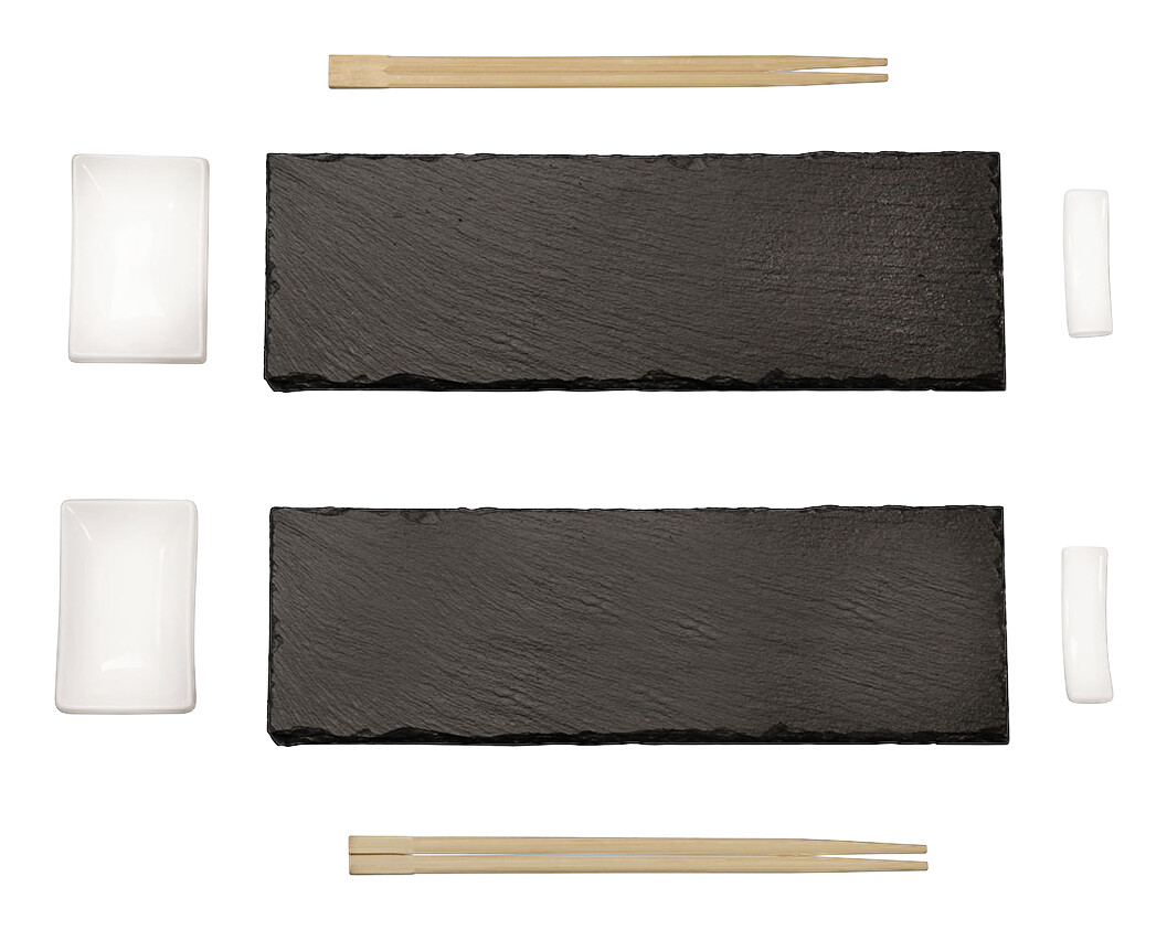 Kesper Sushi-Set grau Schiefer B/L: ca. 10x30 cm