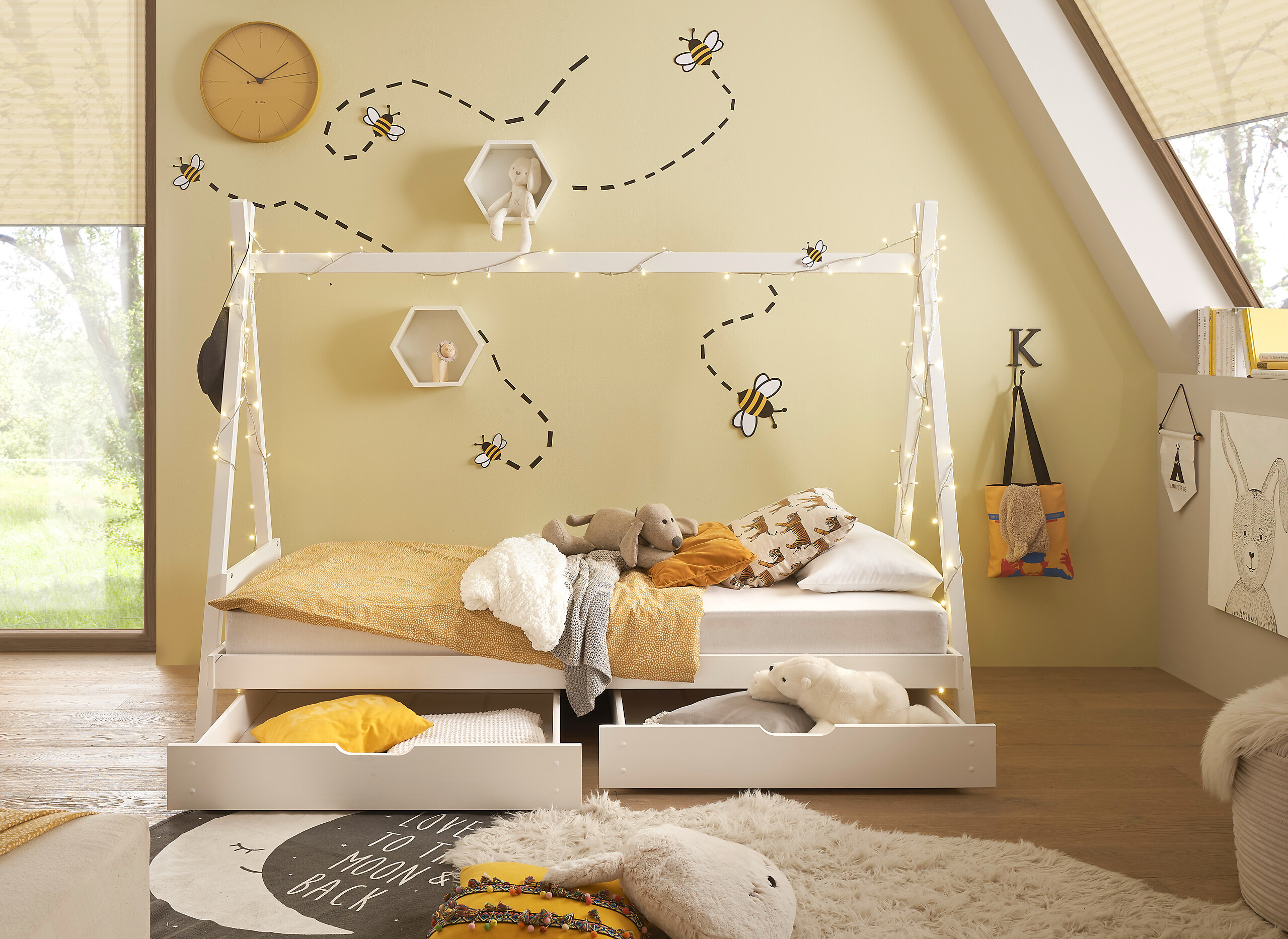 Bett Sora weiß Liegefläche B/L: ca. 90x200 cm