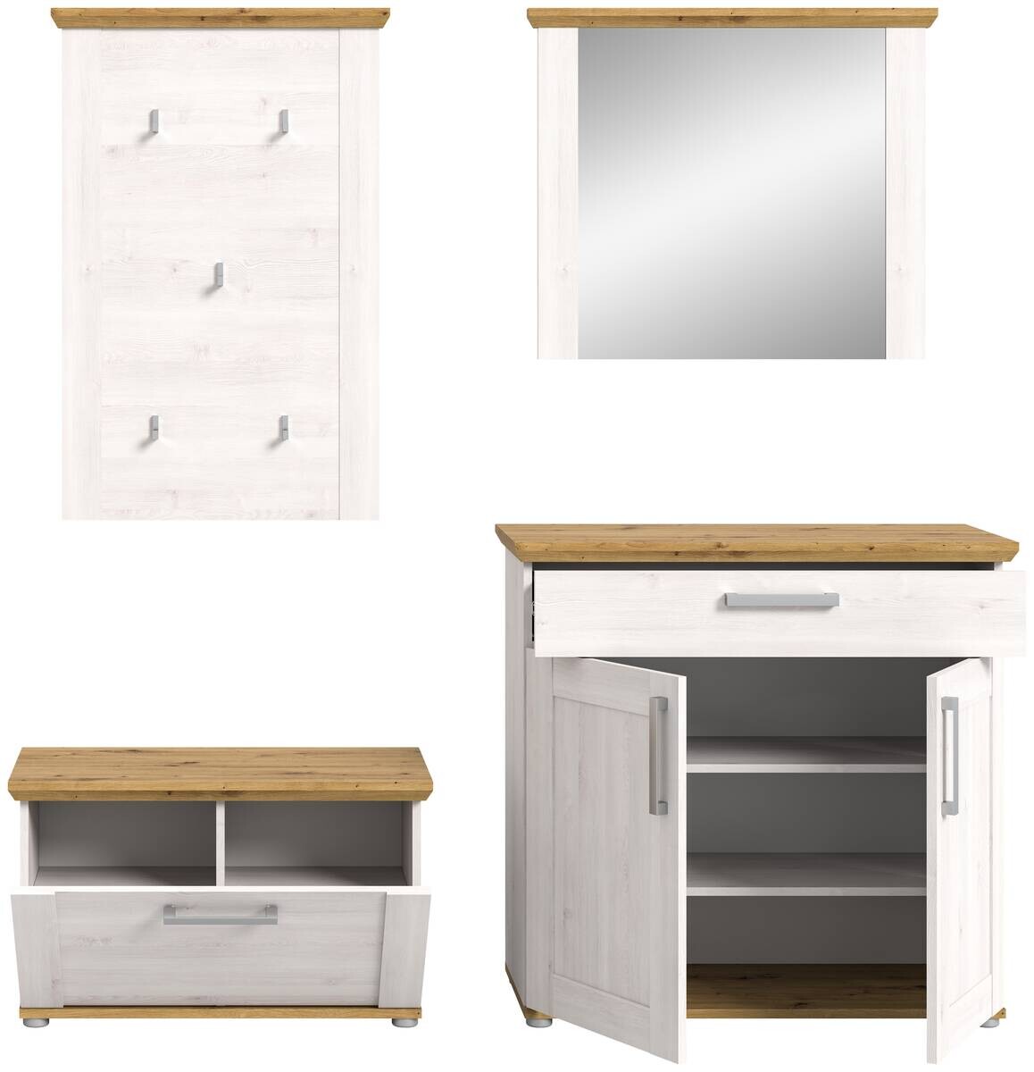 Garderobe Verona Sibiu Lärche Nachbildung Eiche Artisan Nachbildung B/H/T: ca. 190x196x39 cm