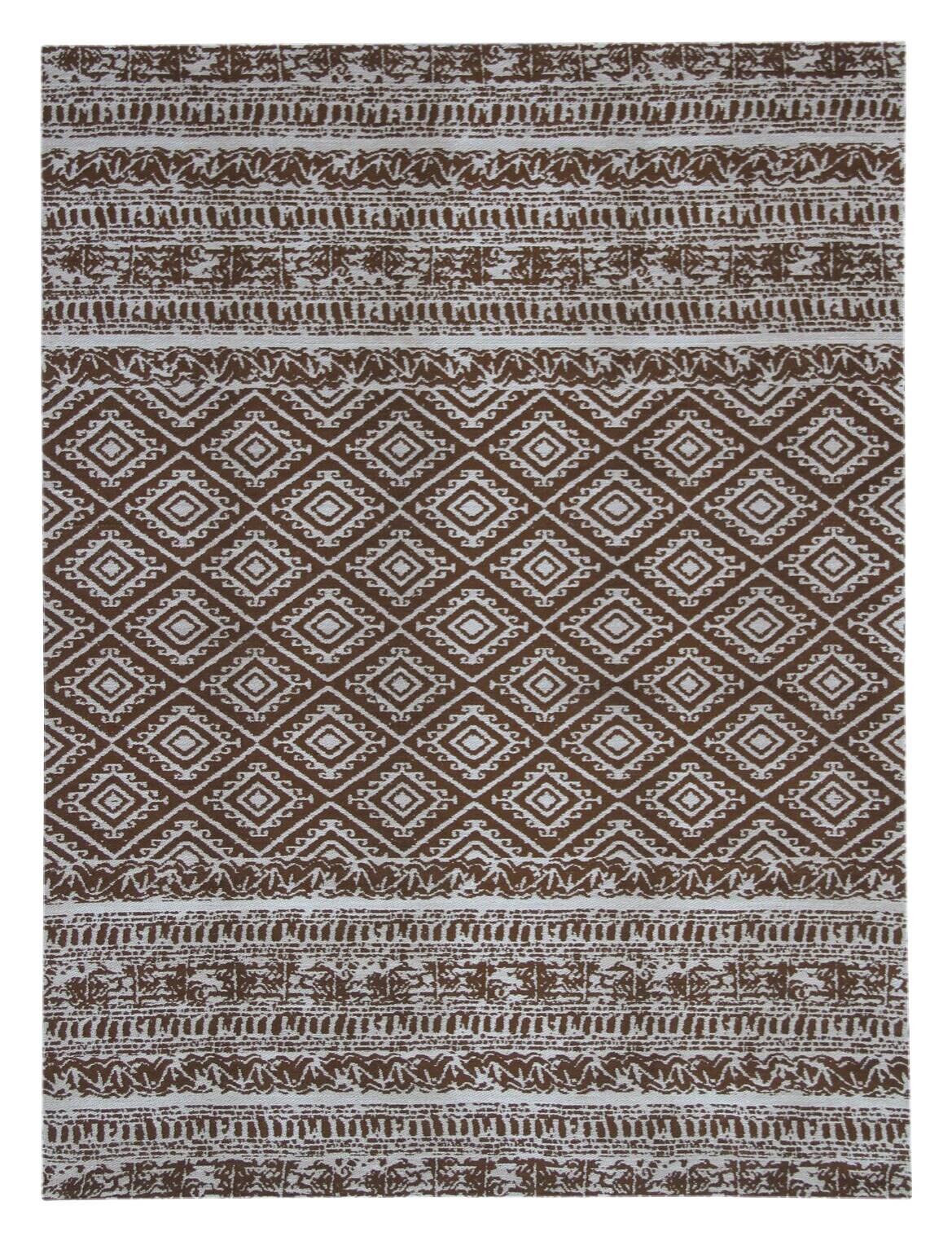 Kayoom Flachgewebeteppich Sunny 110 braun B/L: ca. 160x230 cm