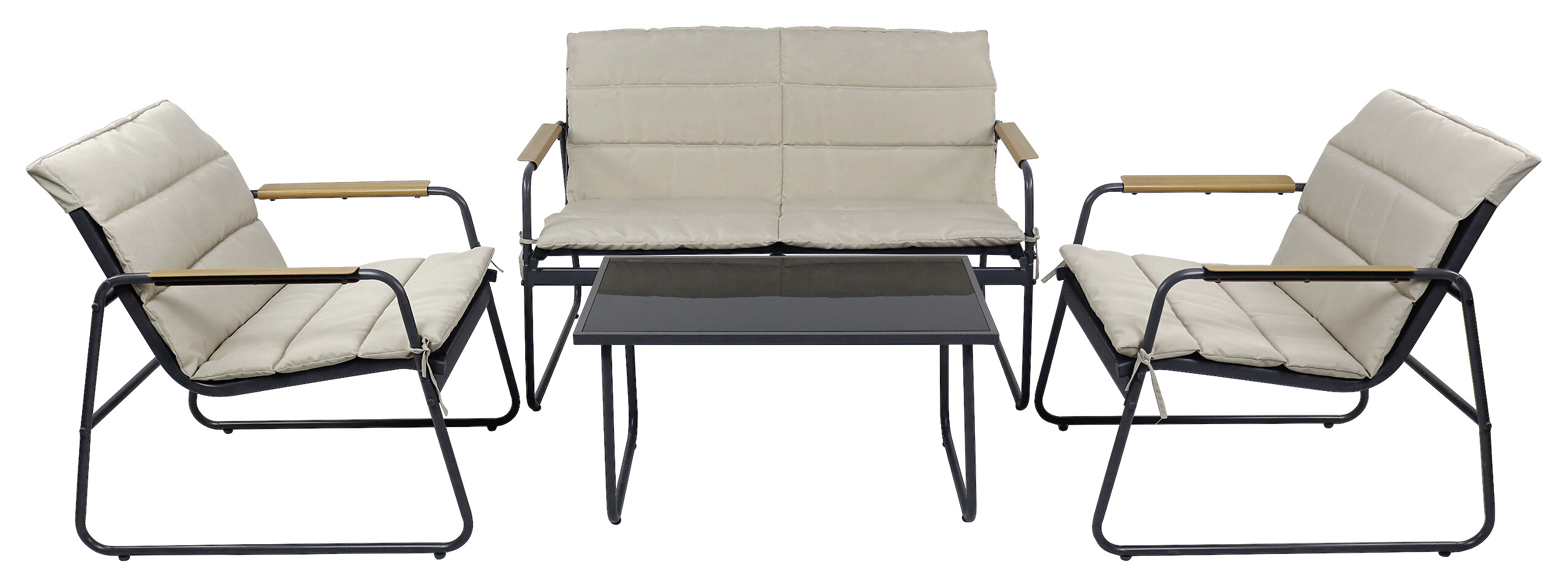 VCM Gartensitzgruppe creme Textilene B/H/L: ca. 110x76x74 cm