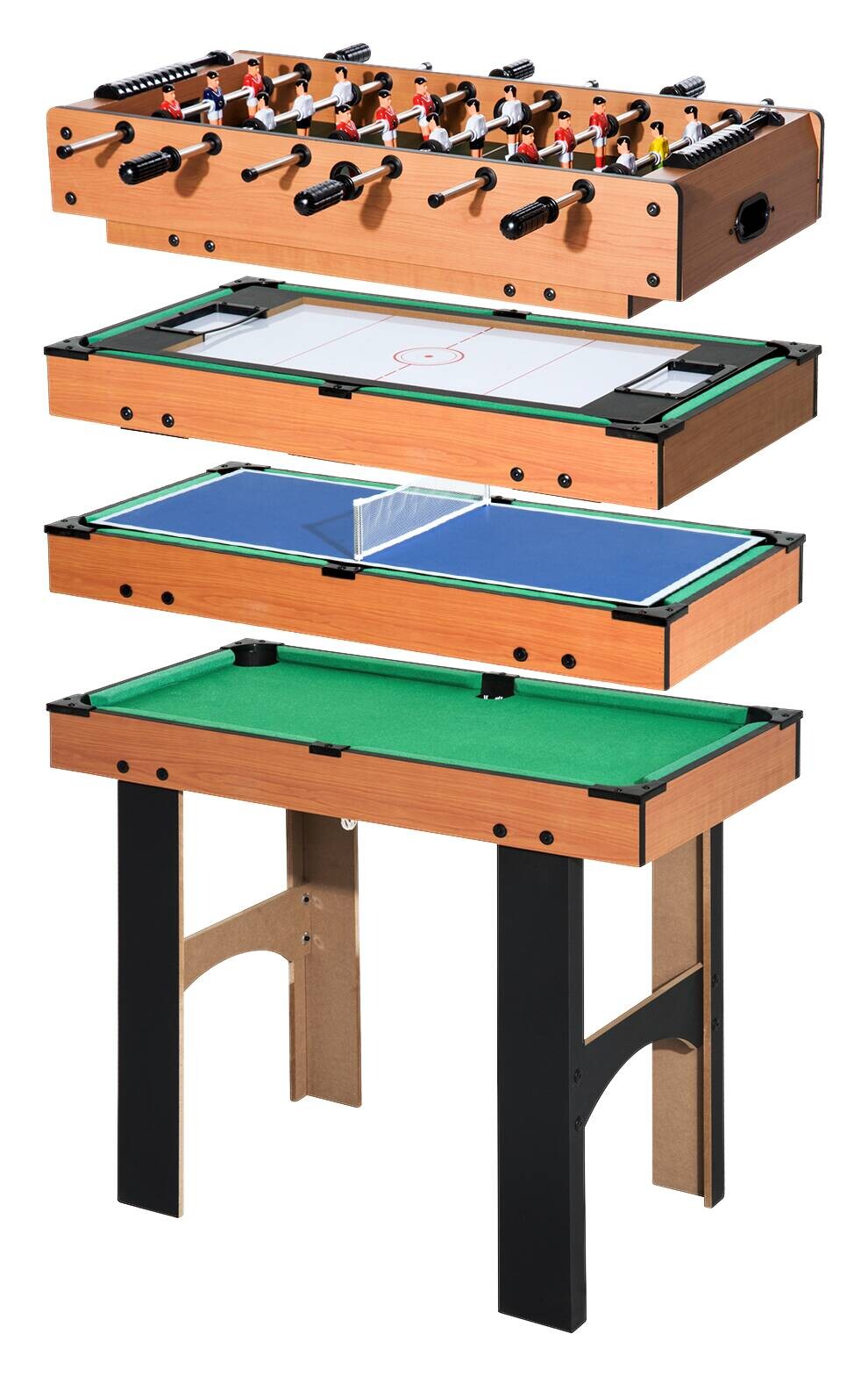 HOMCOM Multispieltisch schwarz MDF B/H/L: ca. 43x73x87 cm