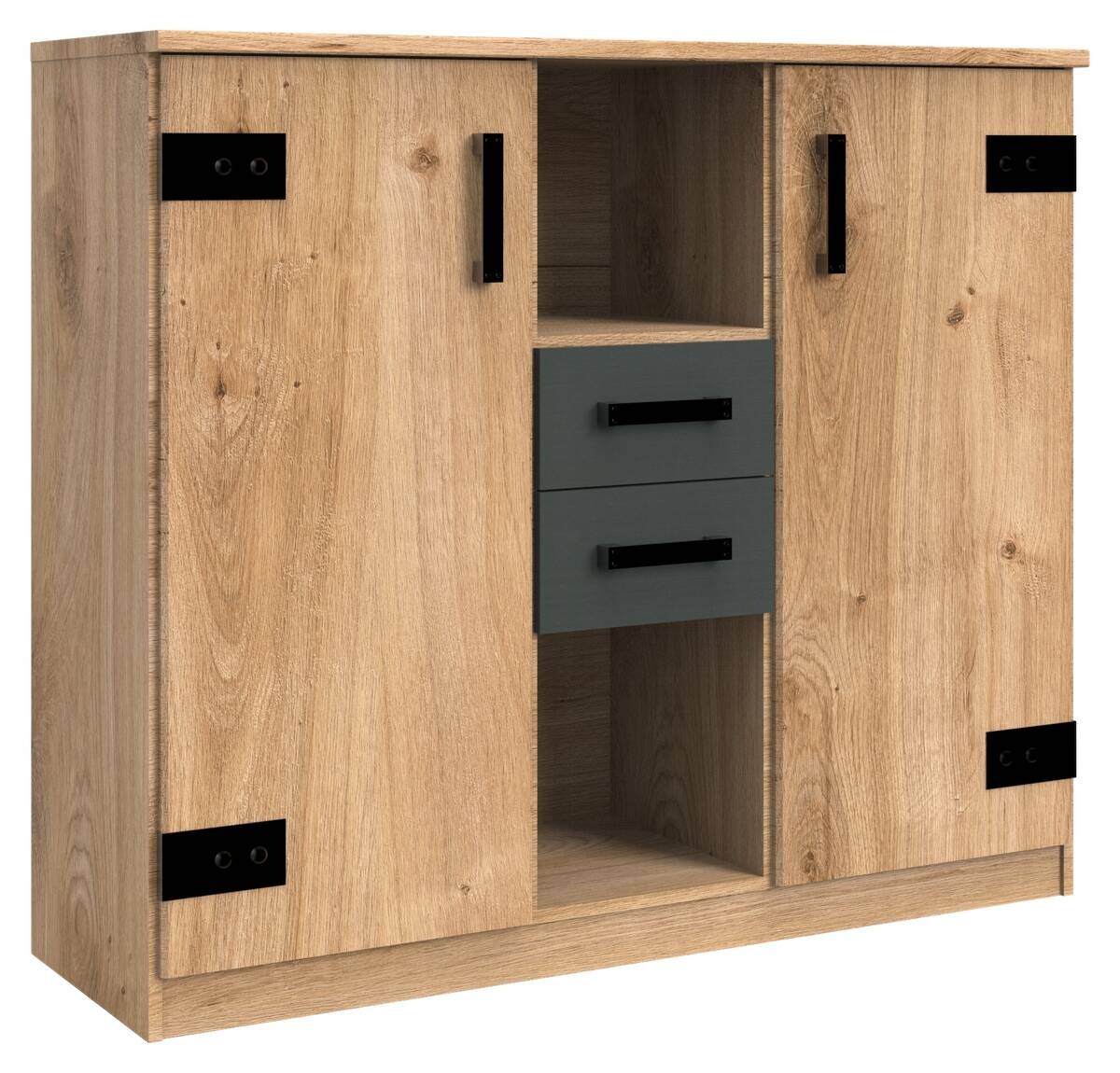 Highboard Liverpool Plankeneiche Nachbildung B/H/T: ca. 124x105x41 cm
