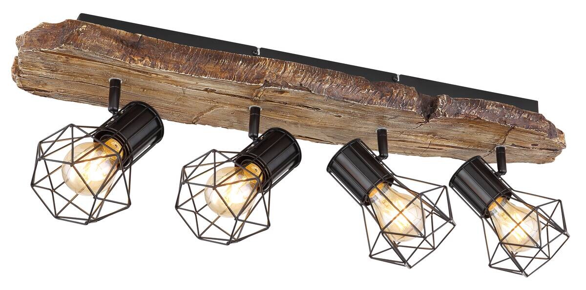 GLOBO Wandleuchte schwarz Metall B/H/T: ca. 15x24x78 cm E27 4 Brennstellen