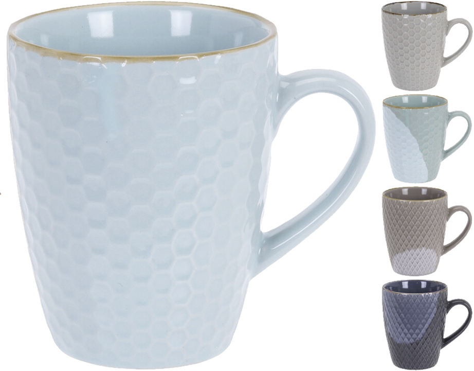 Kaffeetassenset hellblau Keramik 4 tlg.