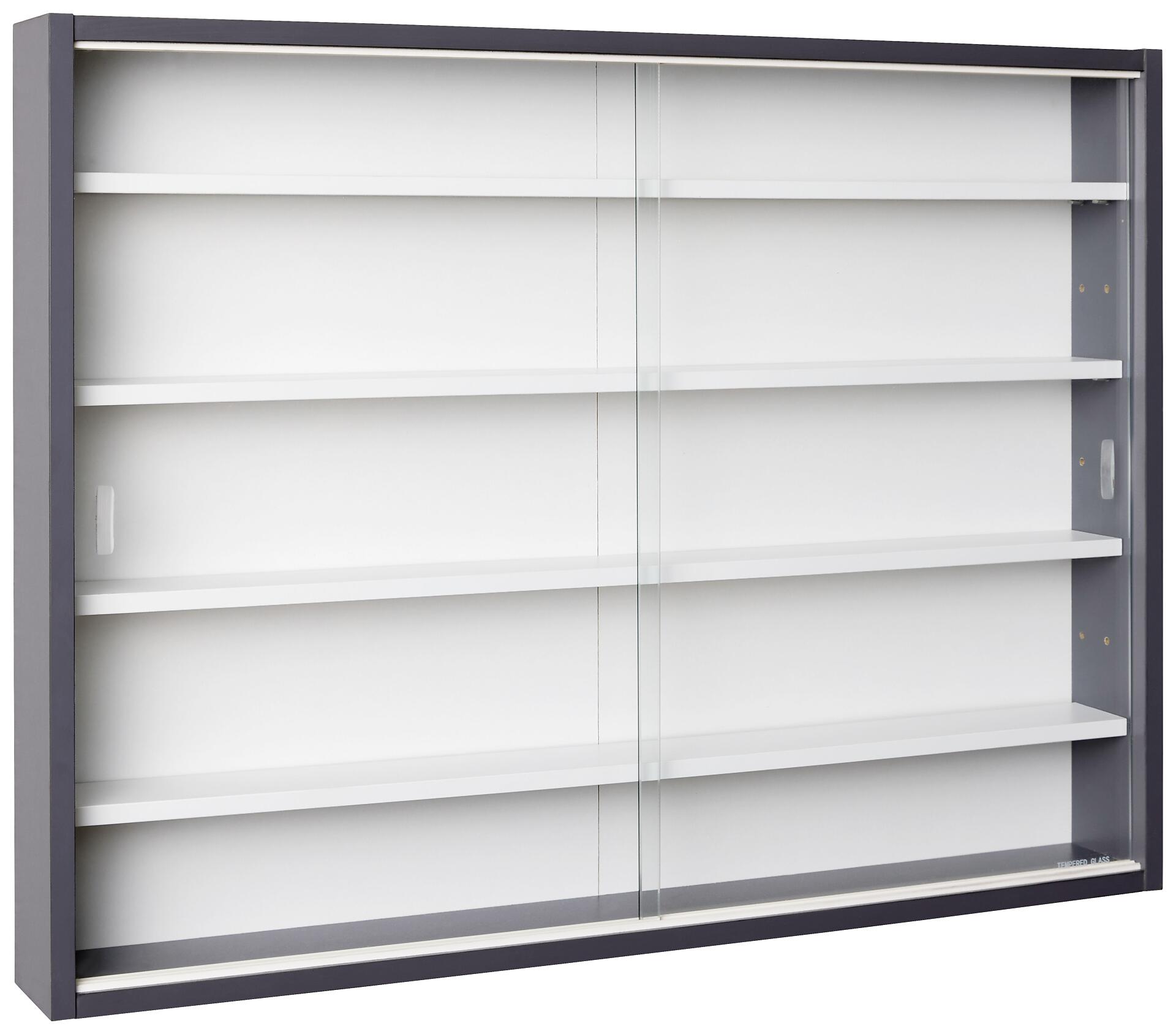 Sammelvitrine Collecty grau weiß B/H/T: ca. 80x9,5x60 cm