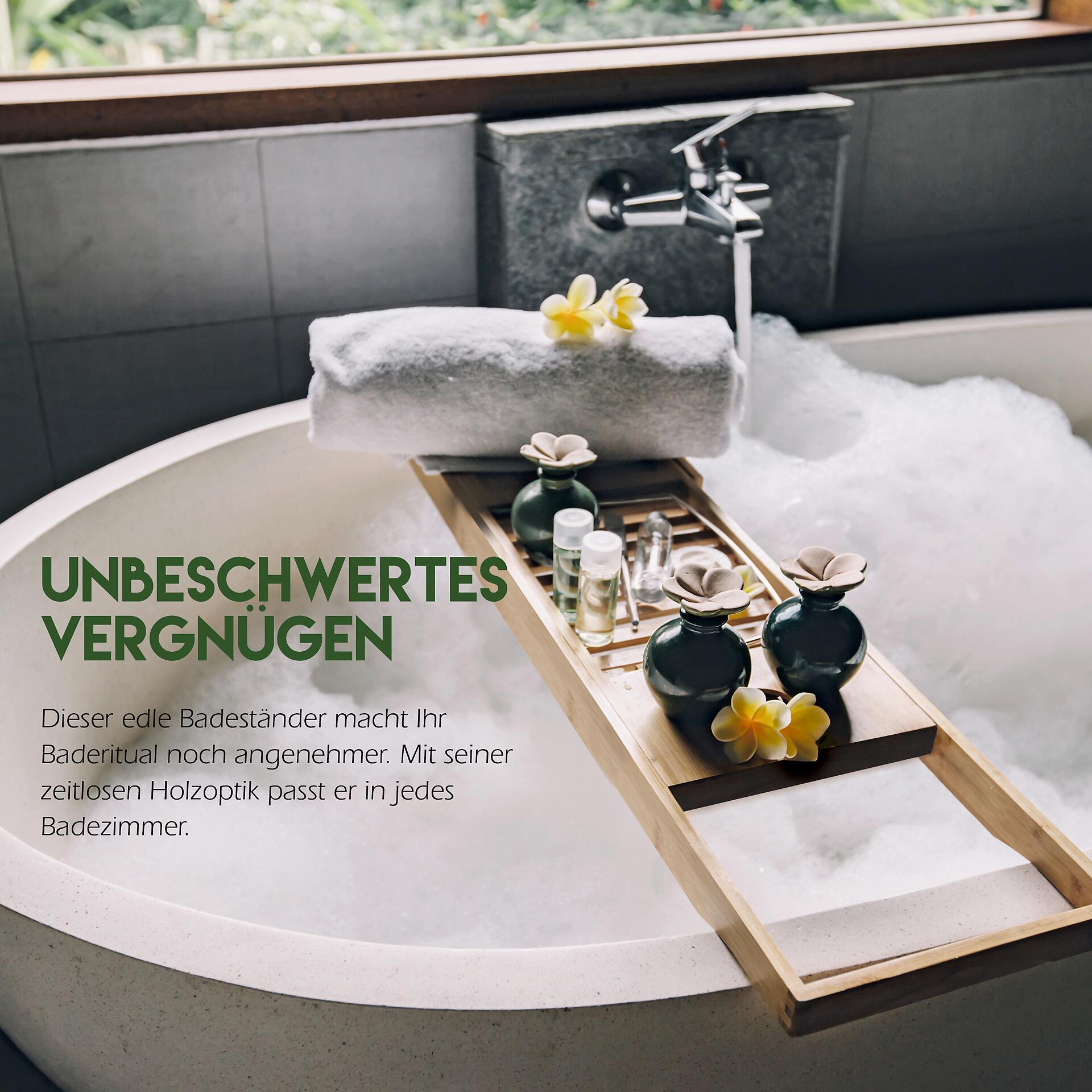 Badewannenablage natur Bambus B/L: ca. 92x18 cm