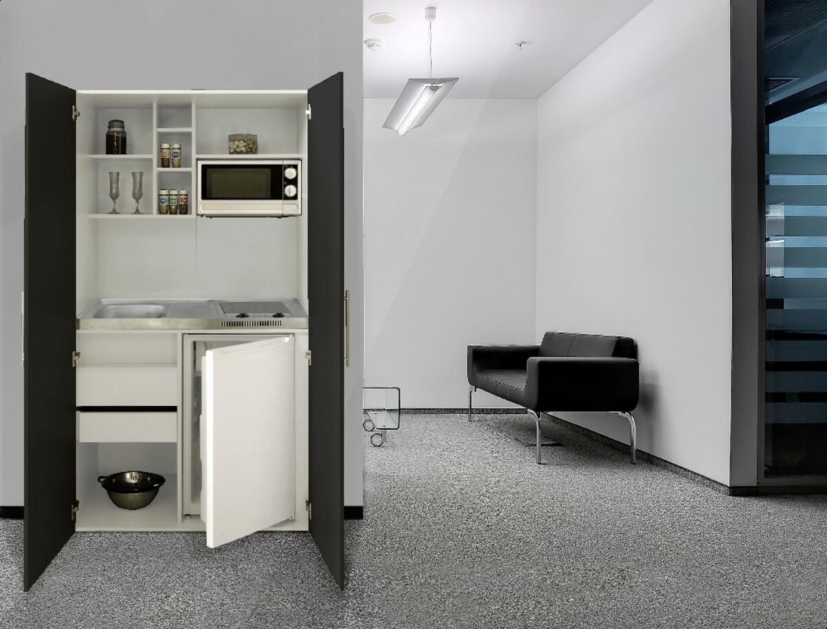 Respekta Schrankküche Economy schwarz matt B/H/T: ca. 104x193x67 cm