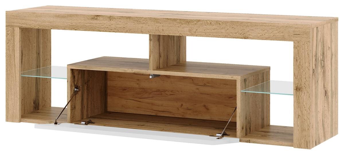 TV-Lowboard TV LOWBOARD Everest 140 Eiche Wotan Nachbildung weiß glänzend B/H/T: ca. 140x50x35 cm