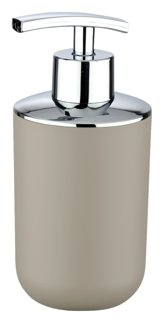 WENKO Seifenspender taupe silber Kunststoff B/H/L/D: ca. 7,3x16x7,3x7 cm