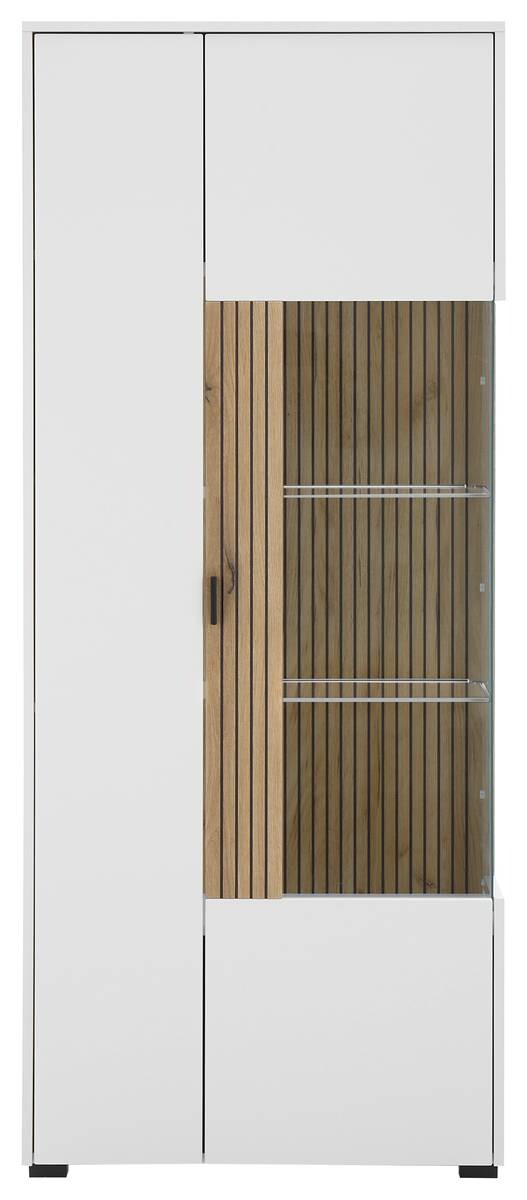 Vitrine Hudson weiß matt Eiche Evoke Coast Nachbildung B/H/T: ca. 75x180x38 cm Vitrine Hudson weiß matt Eiche Evoke Coast Nachbildung B/H/T: ca. 75x180x38 cm