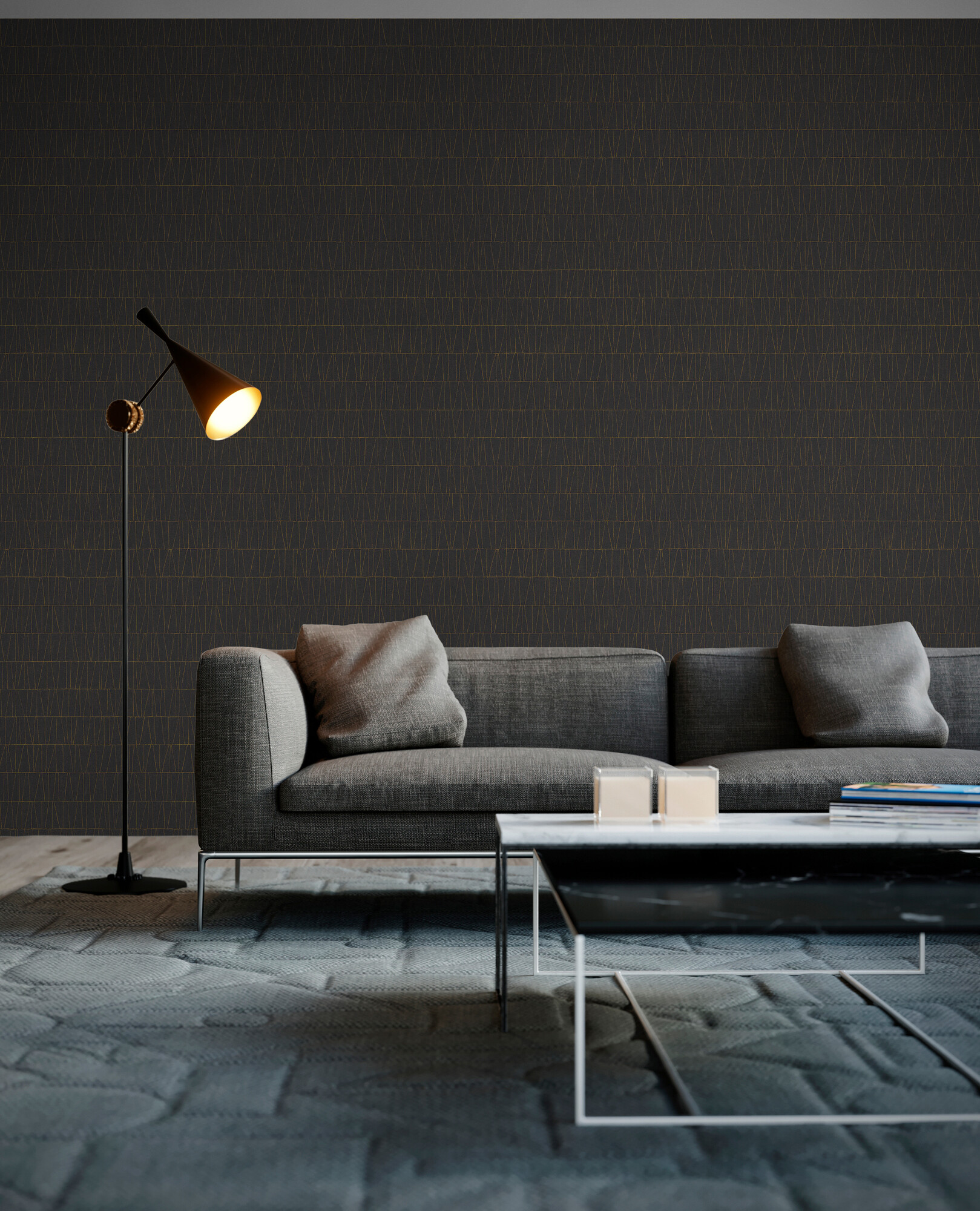 A.S.Creation Vliestapete gold schwarz anthrazit B/H/D: ca. 53x1005x8,4 cm