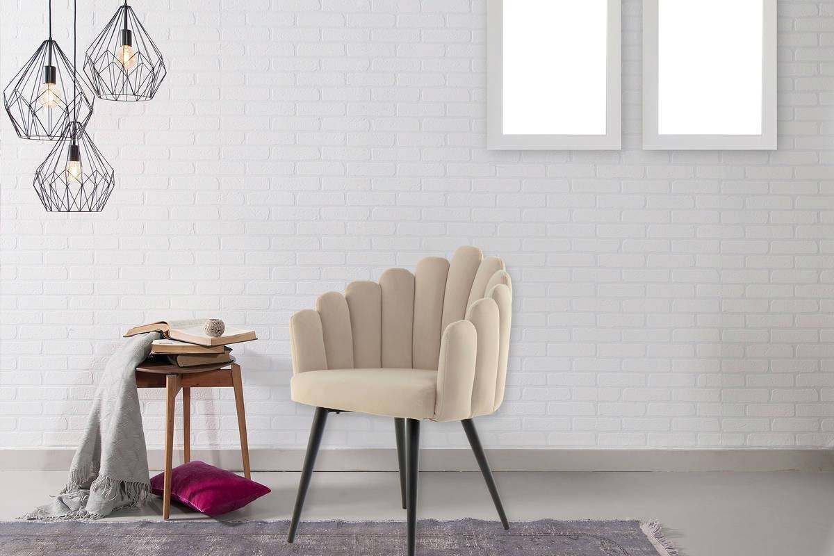 Stuhl Jeane 600 beige Microfaser B/H/T: ca. 61x85x58 cm