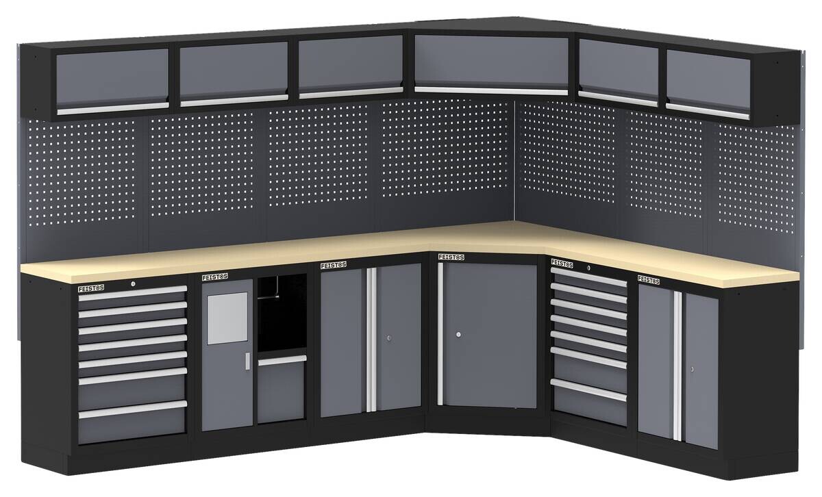 Werkstatteinrichtung Apollo anthrazit B/H/L: ca. 513x200x46 cm