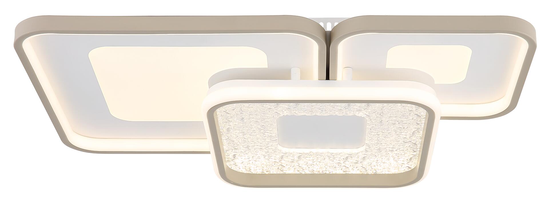 GLOBO LED-Deckenleuchte sand weiß Opal Metall Kunststoff B/H/L: ca. 45,5x10x65 cm 1 Brennstellen