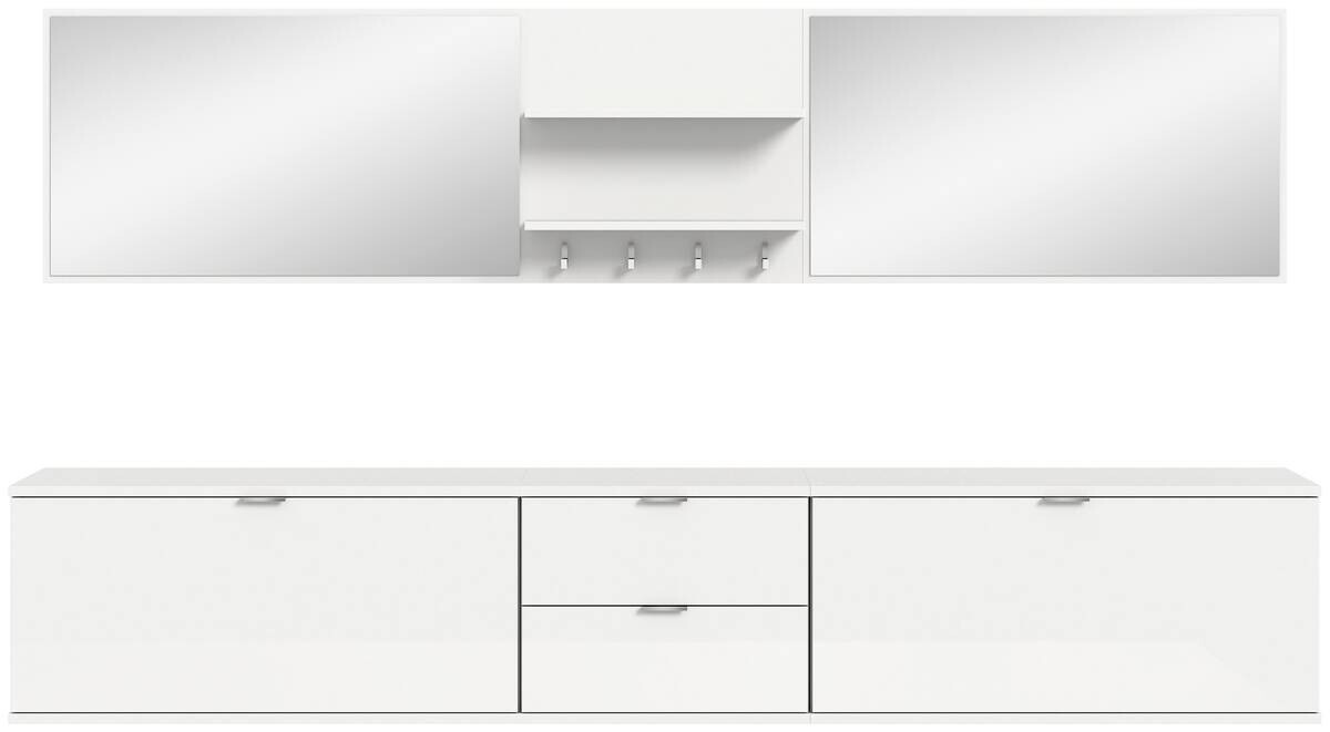 Garderobe PROJEKT X weiß weiß Hochglanz B/H/T: ca. 236x191x37 cm