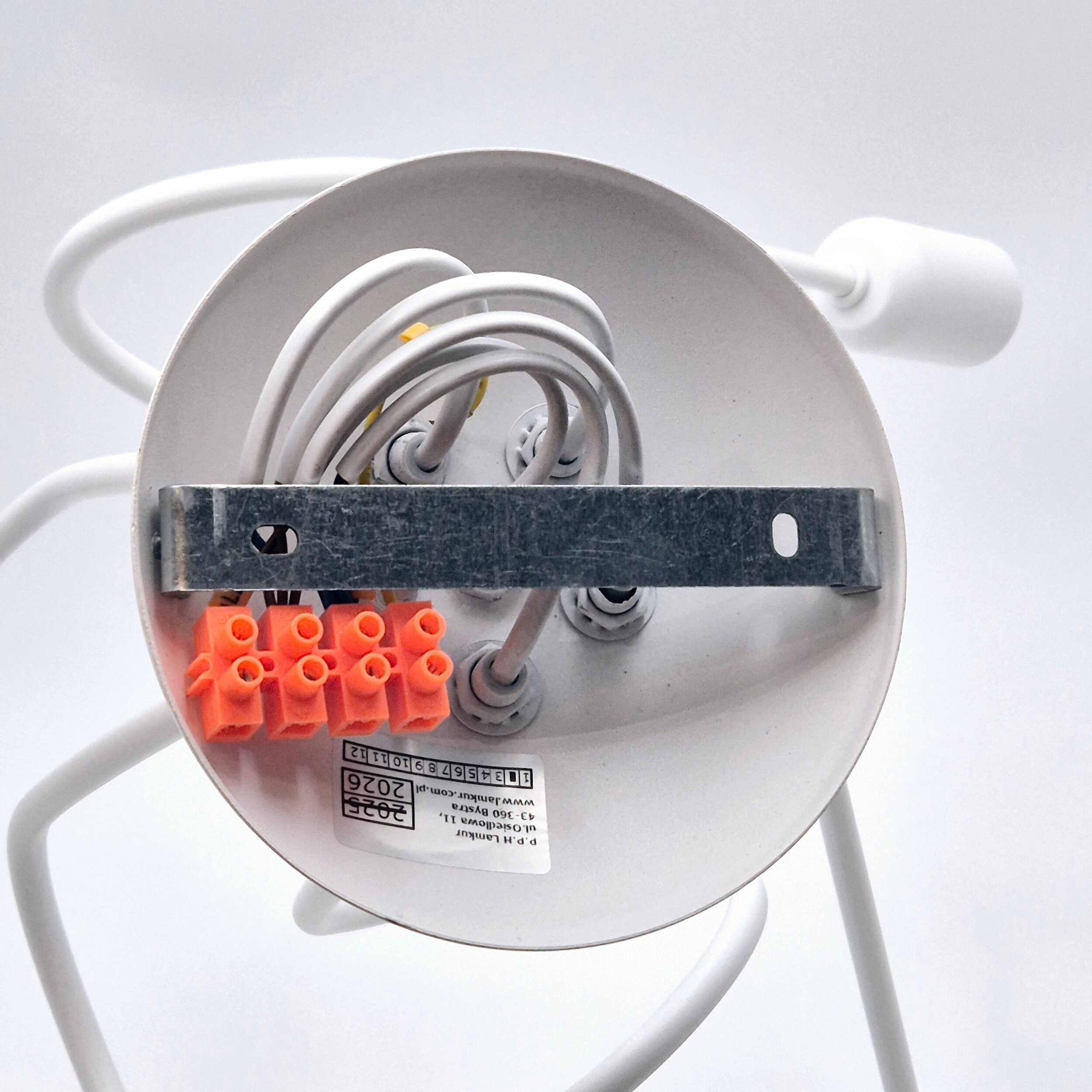 Lamkur Kronleuchter weiß Stahl B/H/L: ca. 39x54x54 cm E27 5 Brennstellen