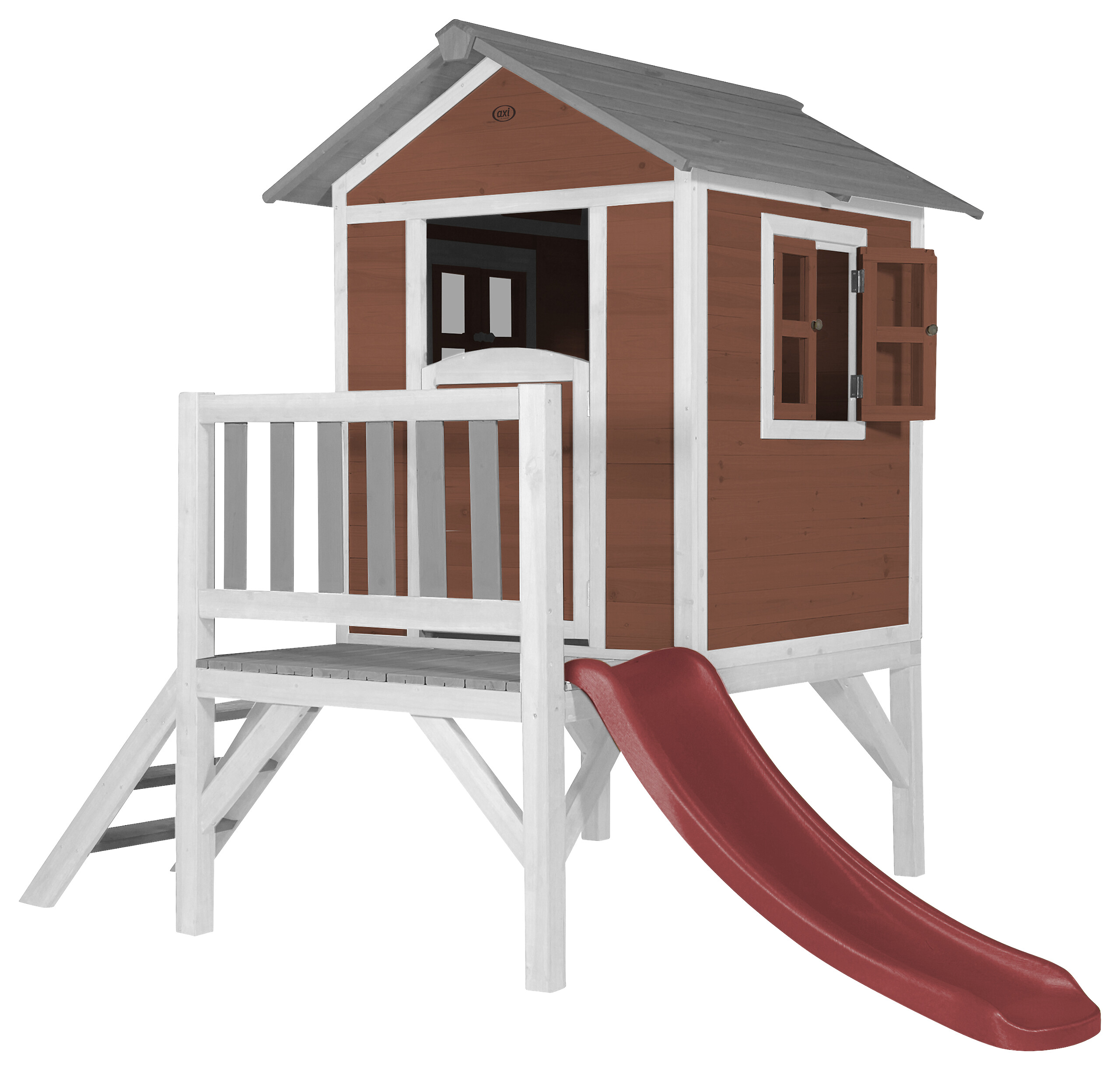 AXI Spielhaus Lodge XL rot B/H/T: ca. 240x189x167 cm