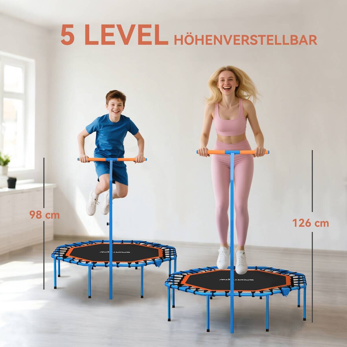 SPORTNOW Fitness Trampolin blau B/H/L: ca. 120x126x128 cm