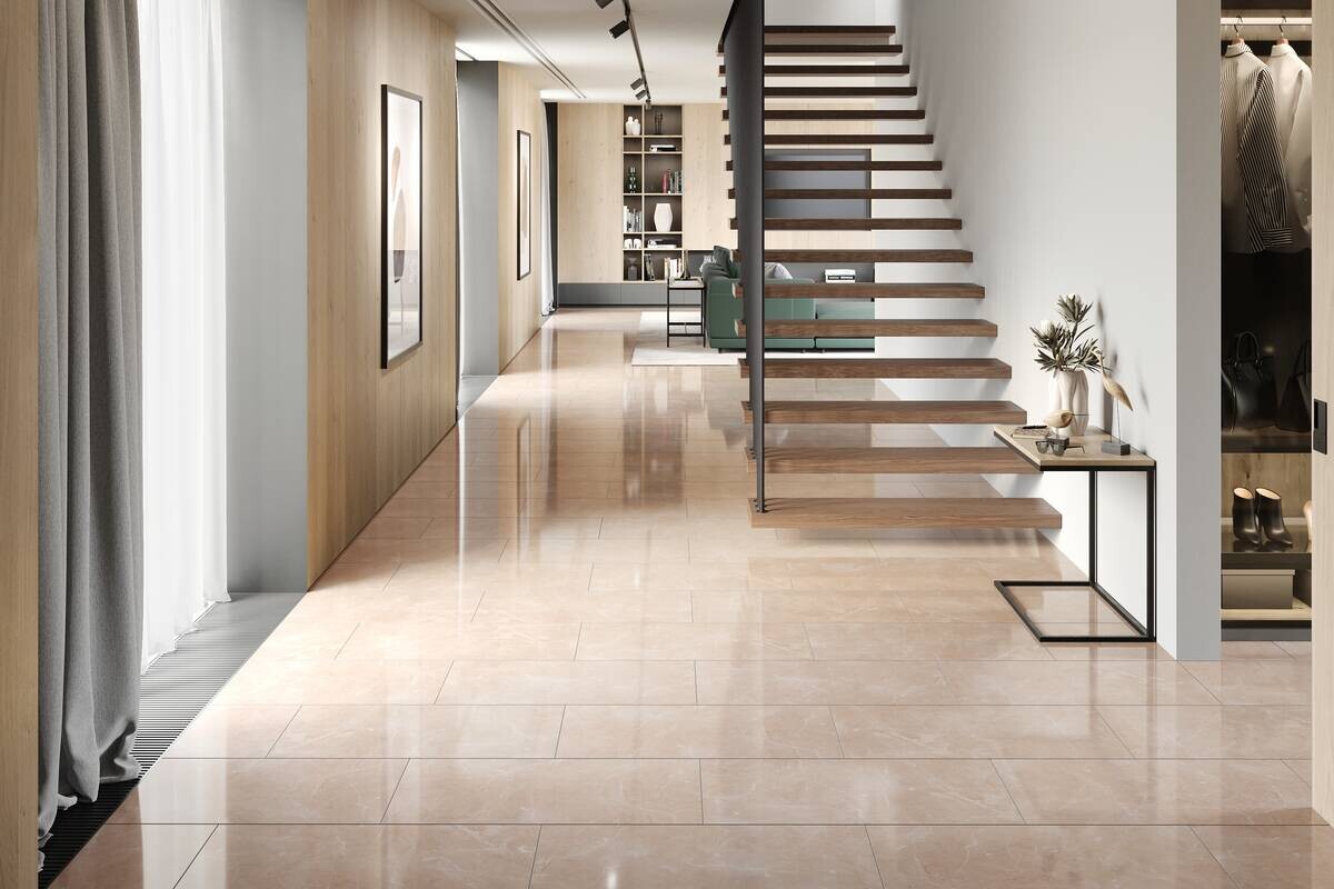 Click-Vinylboden Botticino Hochglanz 1,92 m² im Pak. B/L: ca. 80x40 cm pro Paket