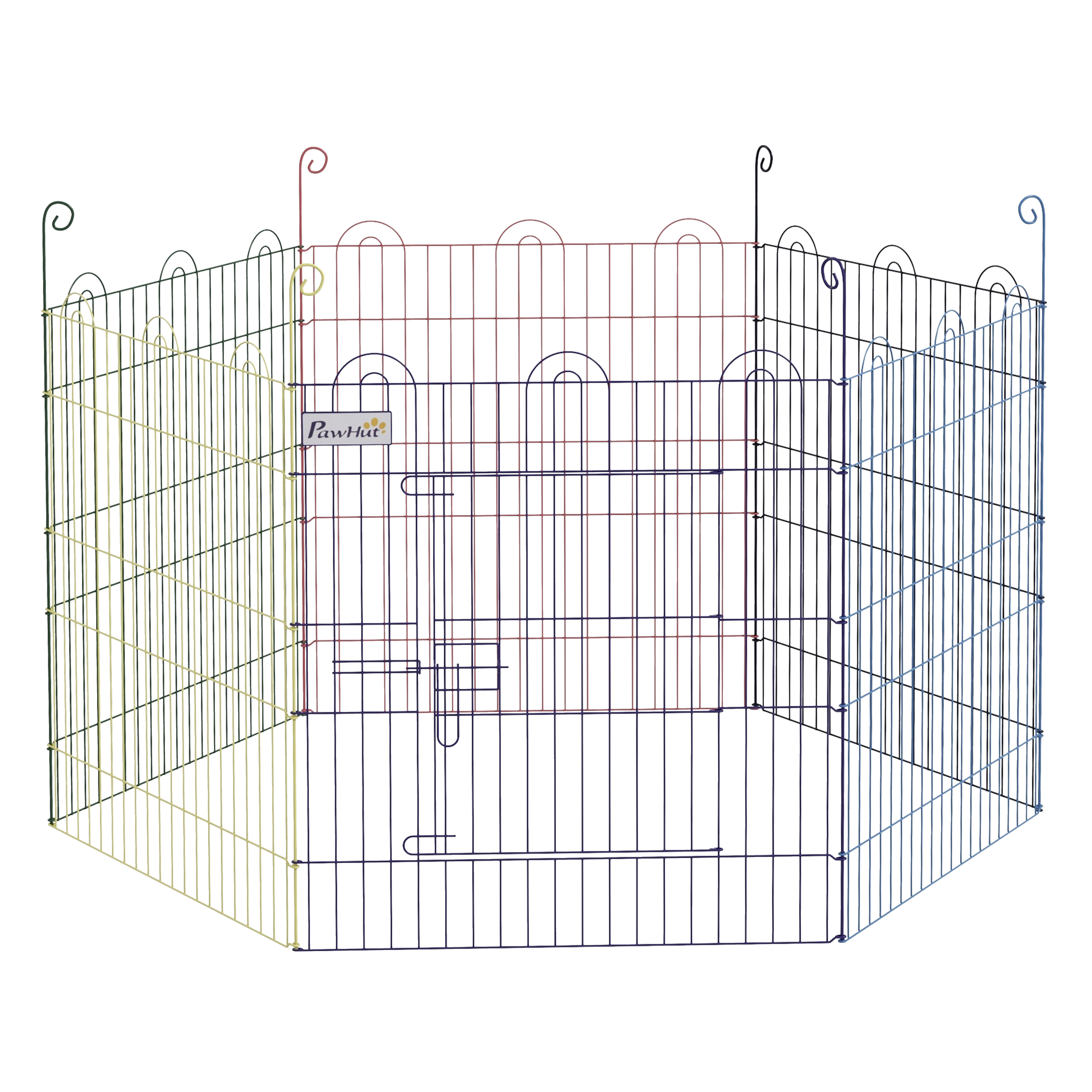 PawHut Welpenauslauf bunt Metall B/H/L: ca. 120x60x120 cm PawHut Welpenauslauf bunt Metall B/H/L: ca. 120x60x120 cm