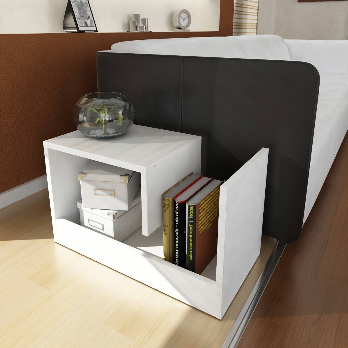 Beistelltisch Sister weiß Spanplatte B/H/T: ca. 35x60x29 cm