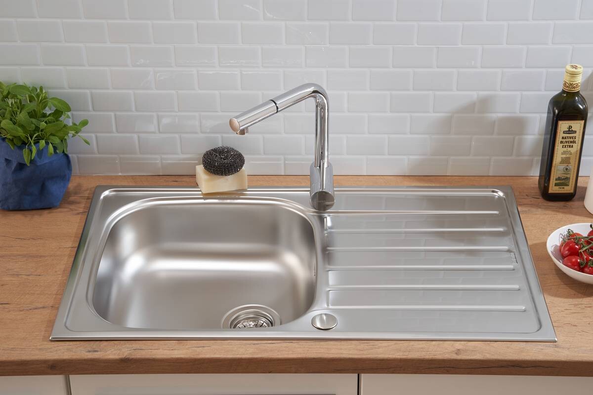 Respekta Einbauspüle Dallas 86 x 50 Edelstahl B/H/T: ca. 86x17x50 cm