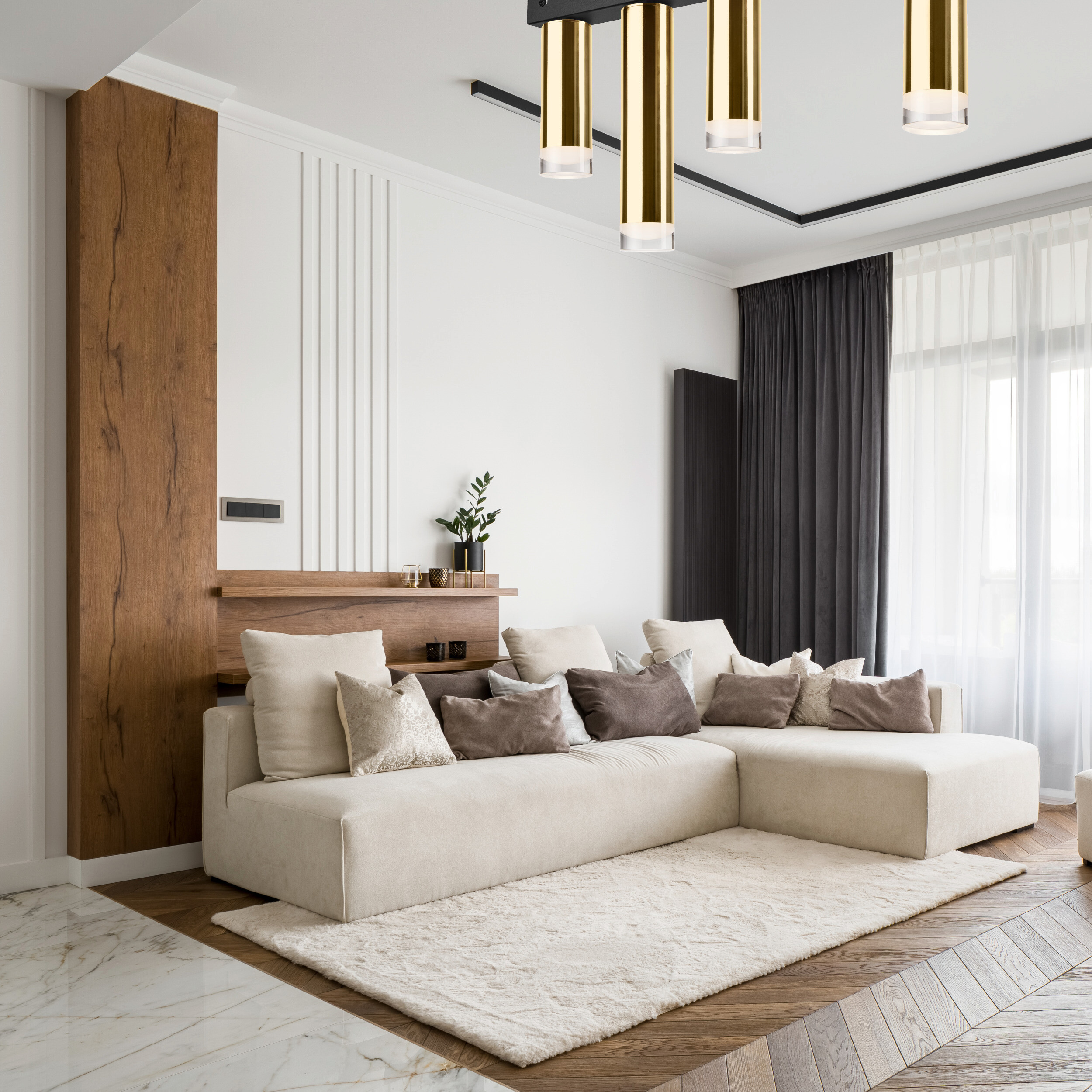 Lamkur Deckenleuchte schwarz Stahl B/H/L: ca. 8x31,5x60 cm E27 4 Brennstellen