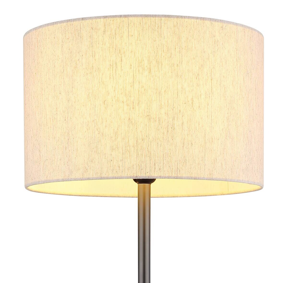 GLOBO Stehleuchte creme schwarz Metall Leinen H/D: ca. 160x35 cm E27 1 Brennstellen